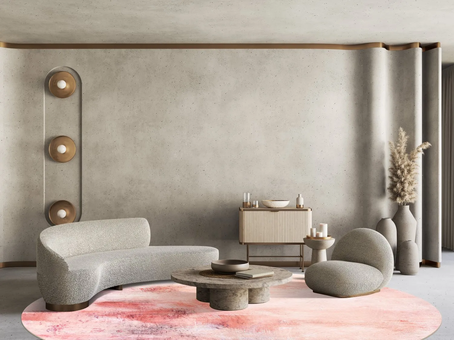 Kruhový koberec - Nancy (ružový)