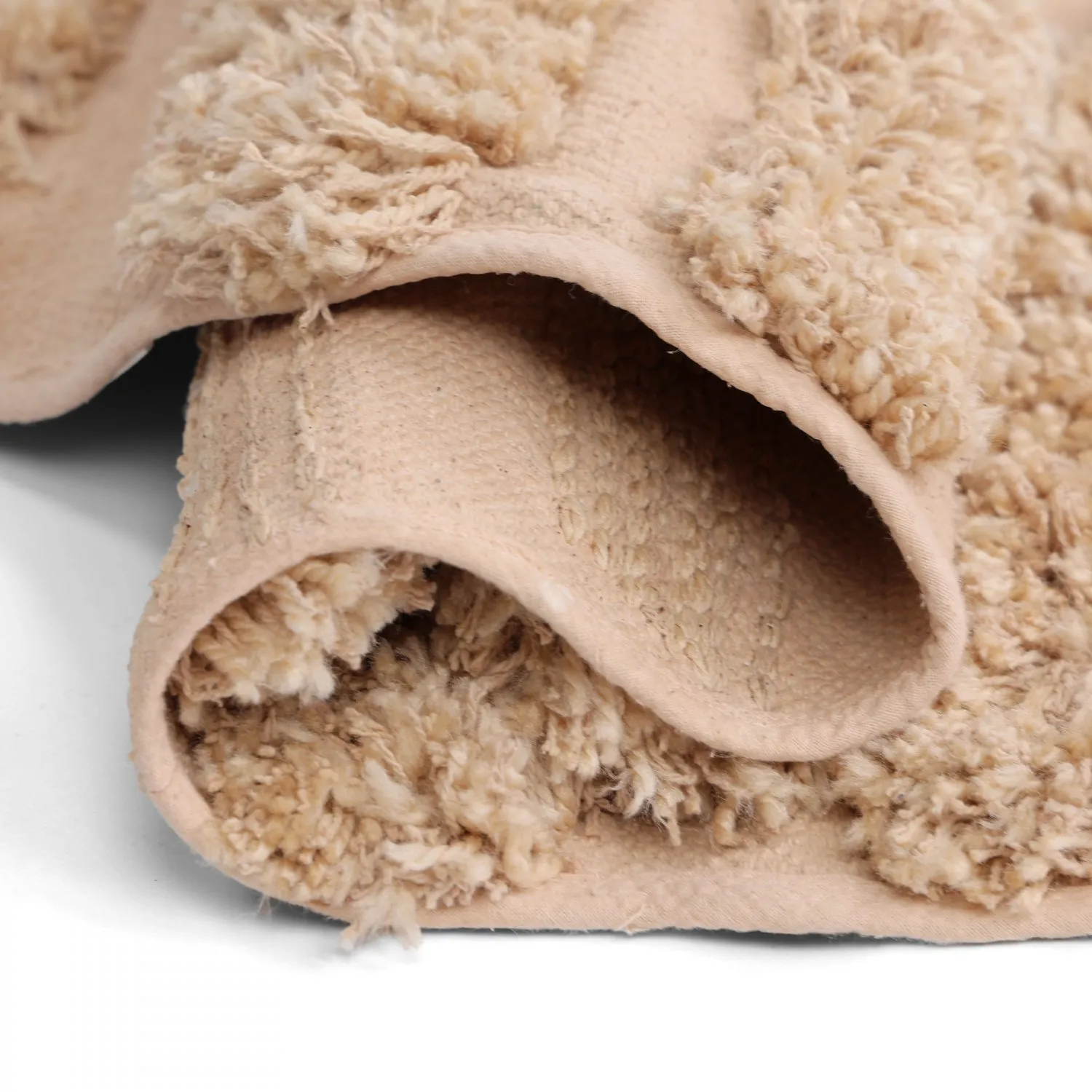 Rund matta - Cazorla Natural Cotton Shaggy (beige)