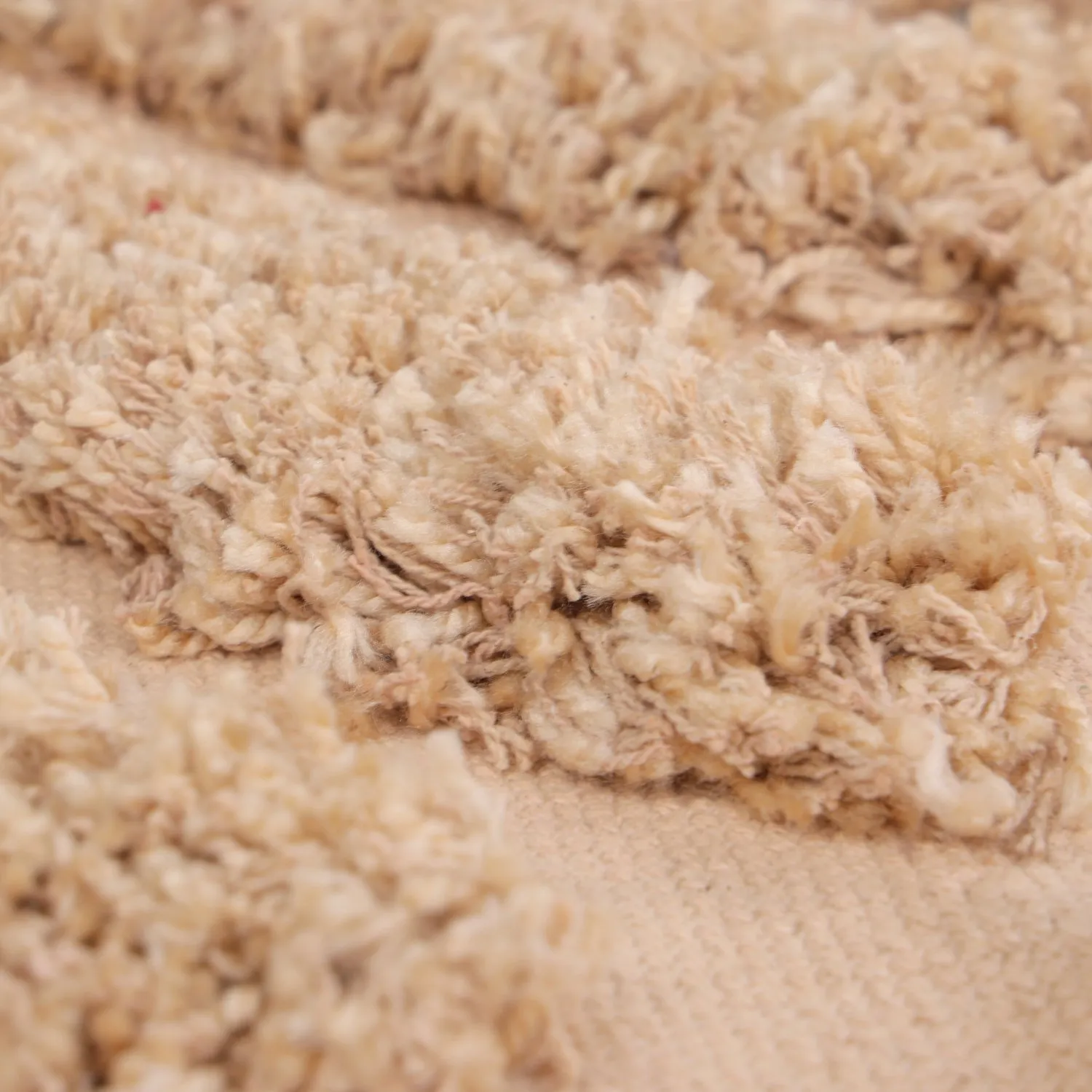Rund matta - Cazorla Natural Cotton Shaggy (beige)