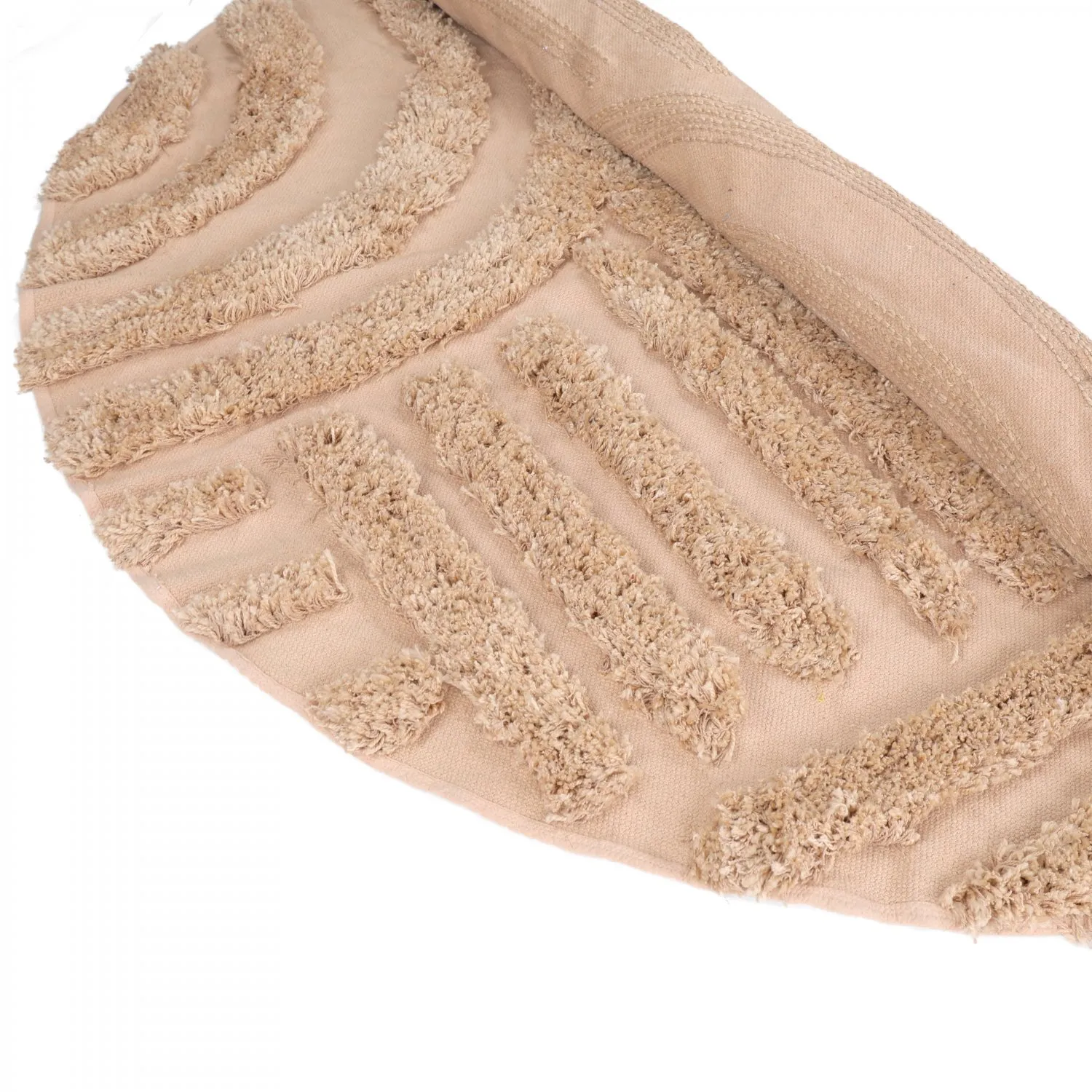 Rund matta - Cazorla Natural Cotton Shaggy (beige)