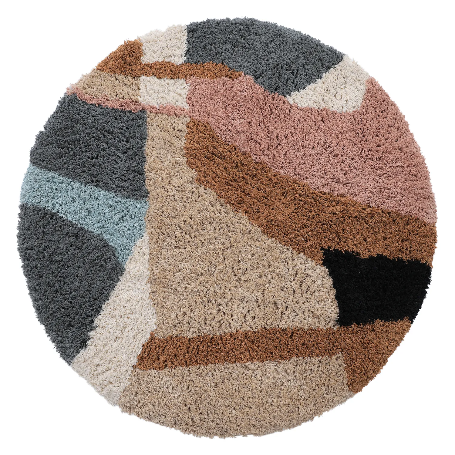 Rund matta - Cefalu Natural Cotton Shaggy (multi)