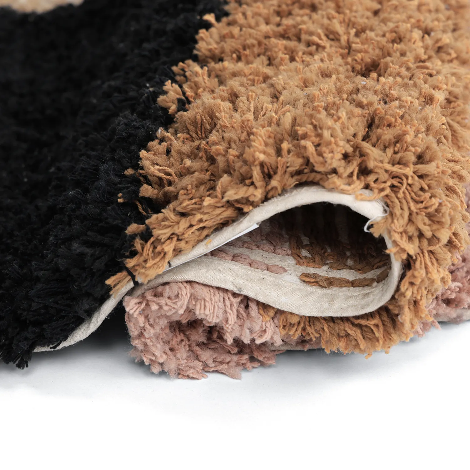 Rund matta - Cefalu Natural Cotton Shaggy (multi)
