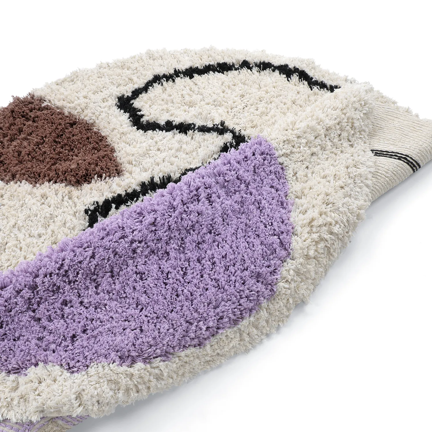 Rund matta - Naousa Natural Cotton Shaggy (multi)