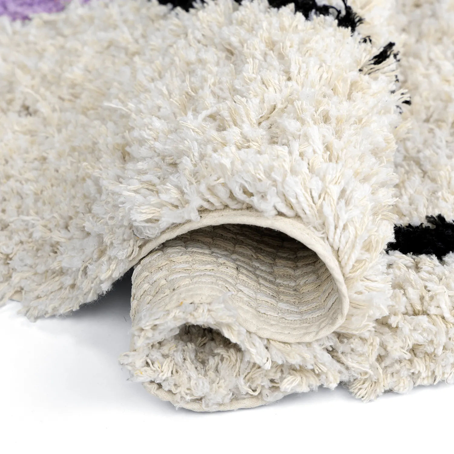 Rund matta - Naousa Natural Cotton Shaggy (multi)