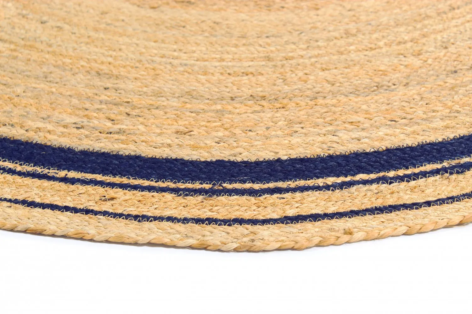 Kruhové koberce - Bundi (juta/modrá)