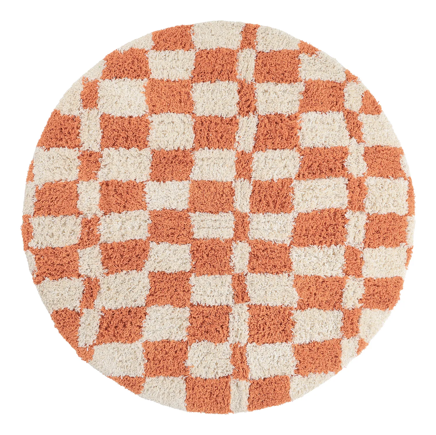 Rund matta - Atrani Natural Cotton Shaggy (orange)