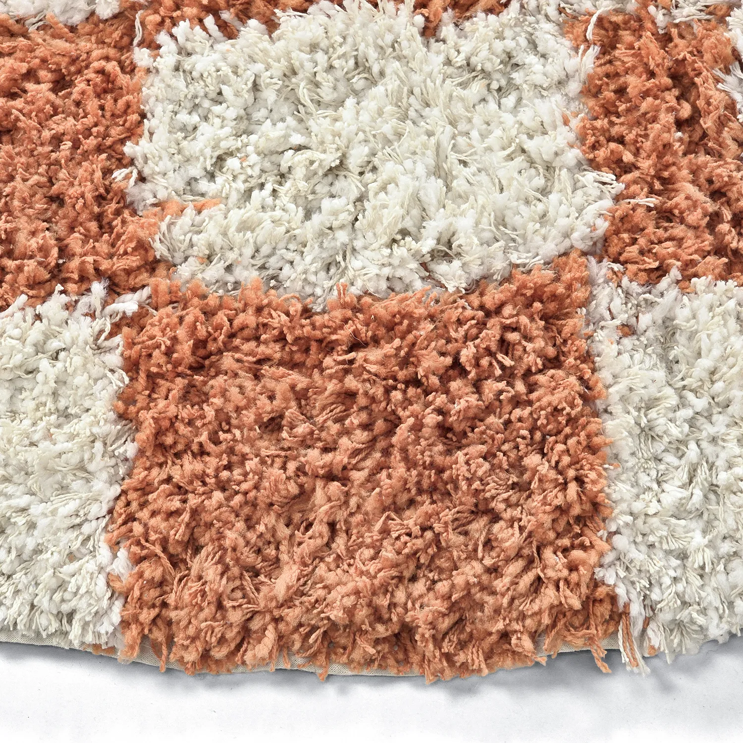 Rund matta - Atrani Natural Cotton Shaggy (orange)