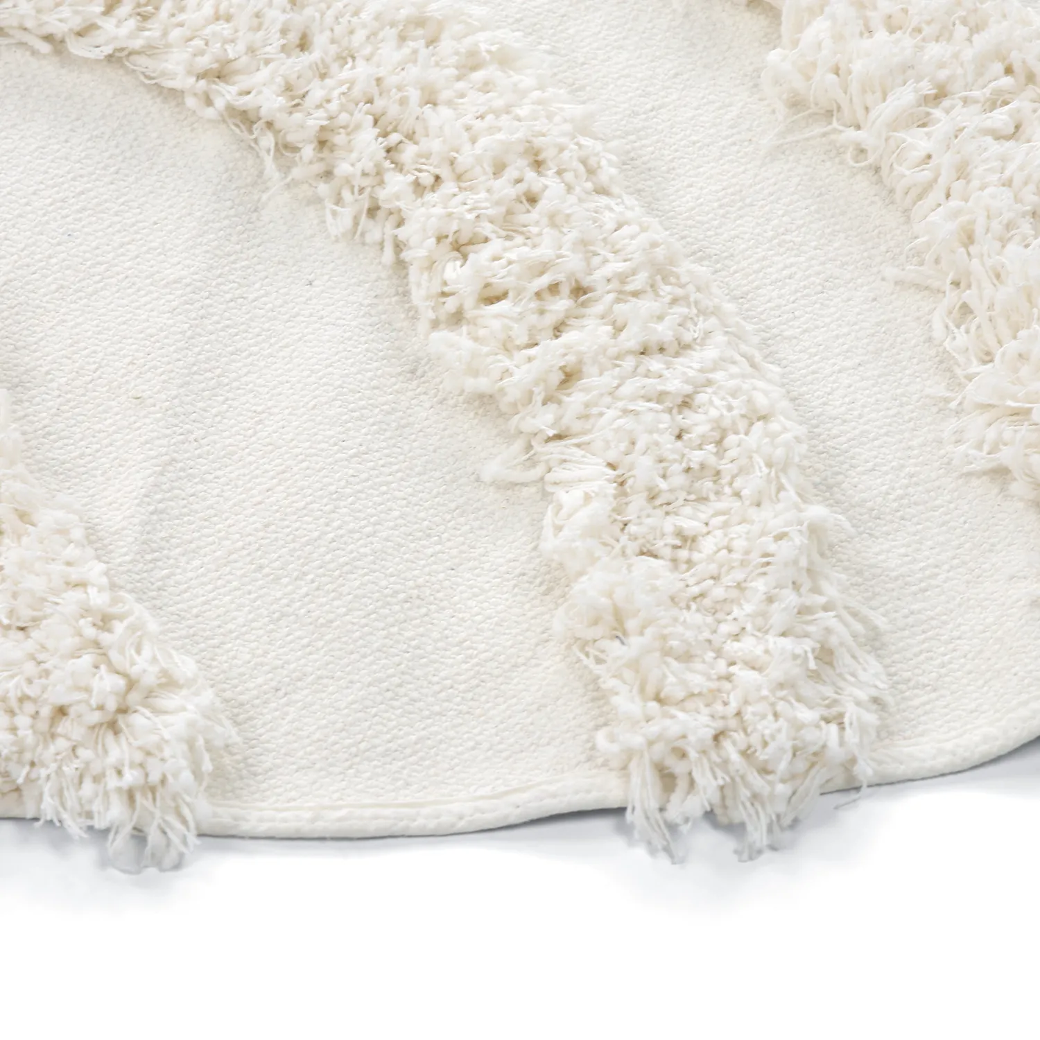 Rund matta - Cazorla Natural Cotton Shaggy (offwhite)