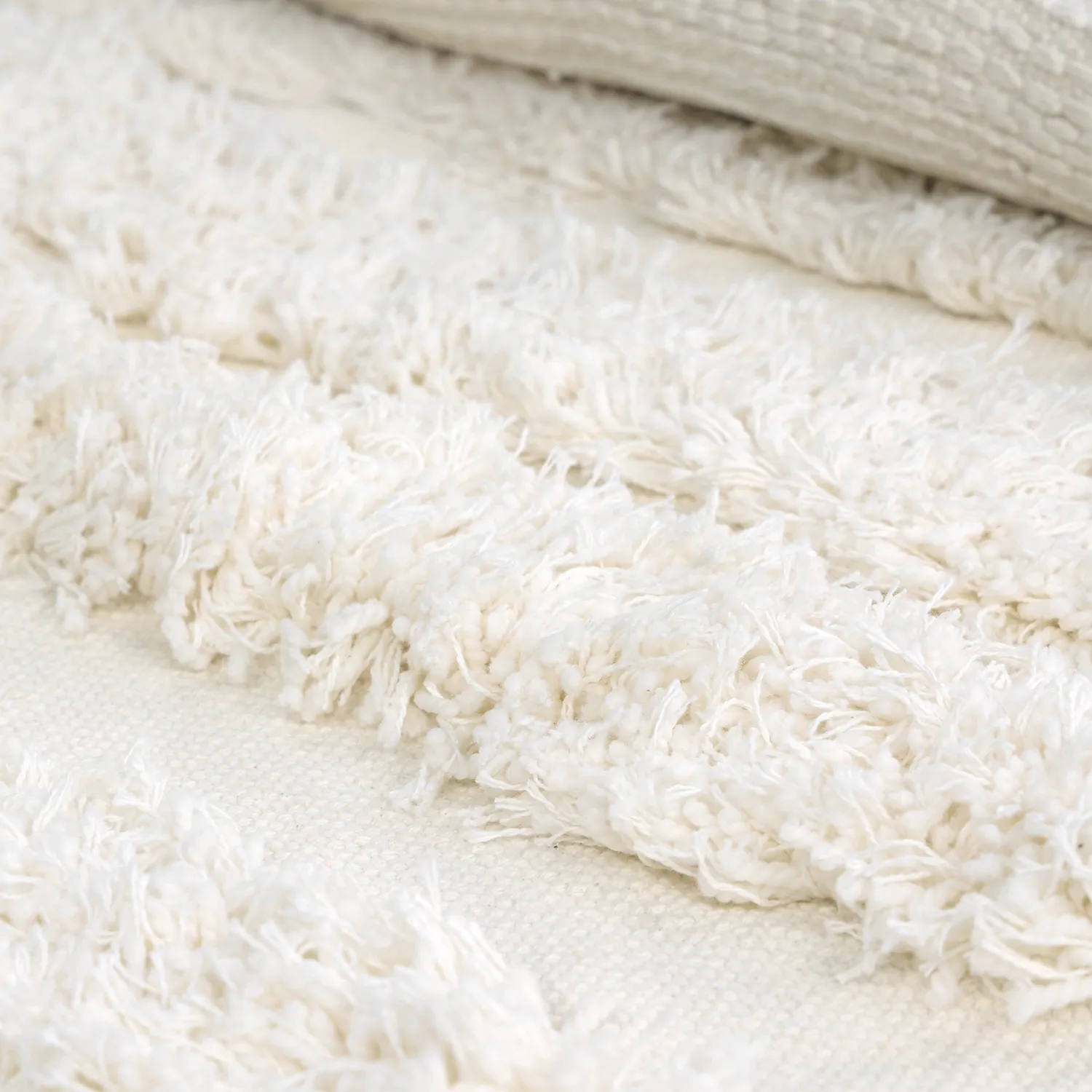 Rund matta - Cazorla Natural Cotton Shaggy (offwhite)