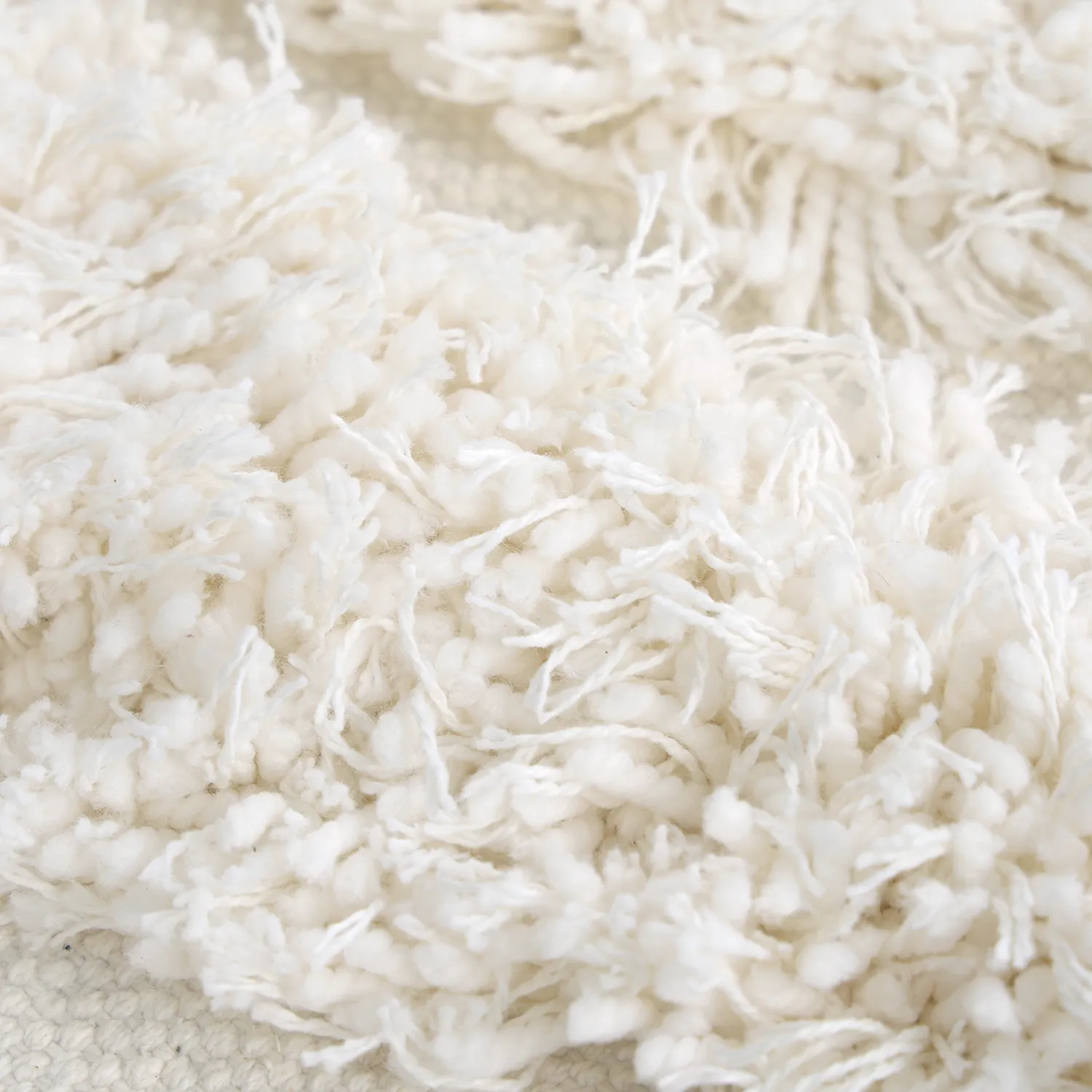 Rund matta - Cazorla Natural Cotton Shaggy (offwhite)