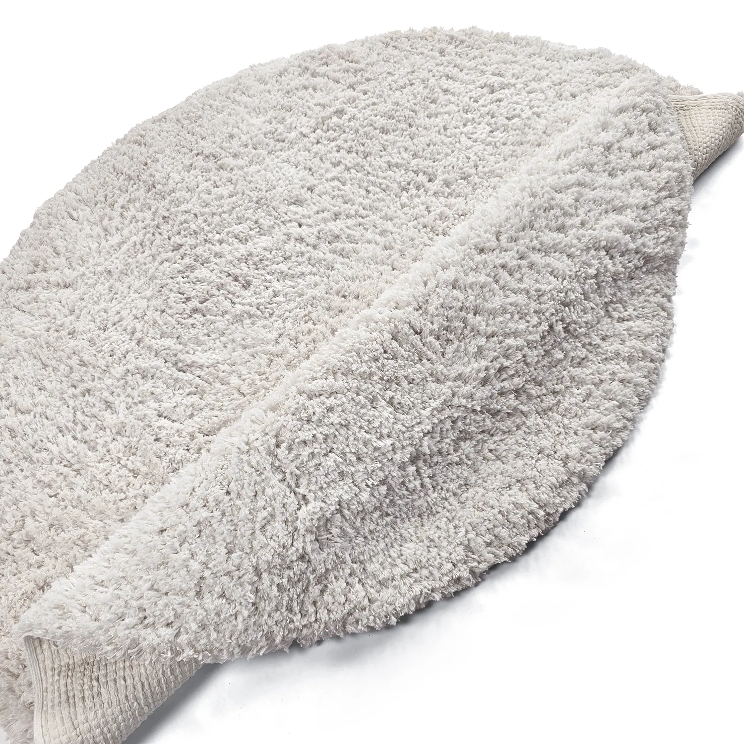 Rund matta - Combarro Solid Cotton Shaggy (creme)