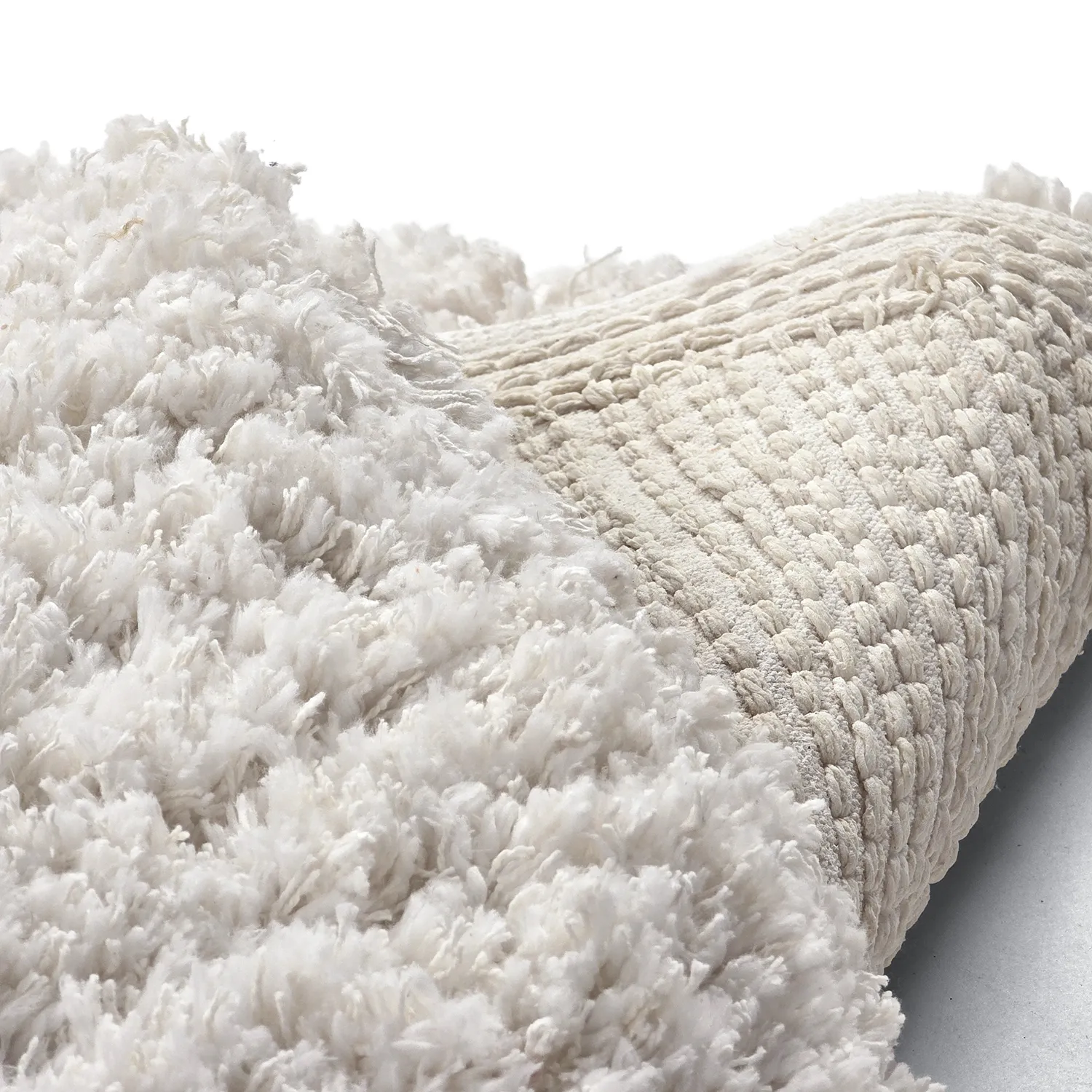 Rund matta - Combarro Solid Cotton Shaggy (creme)