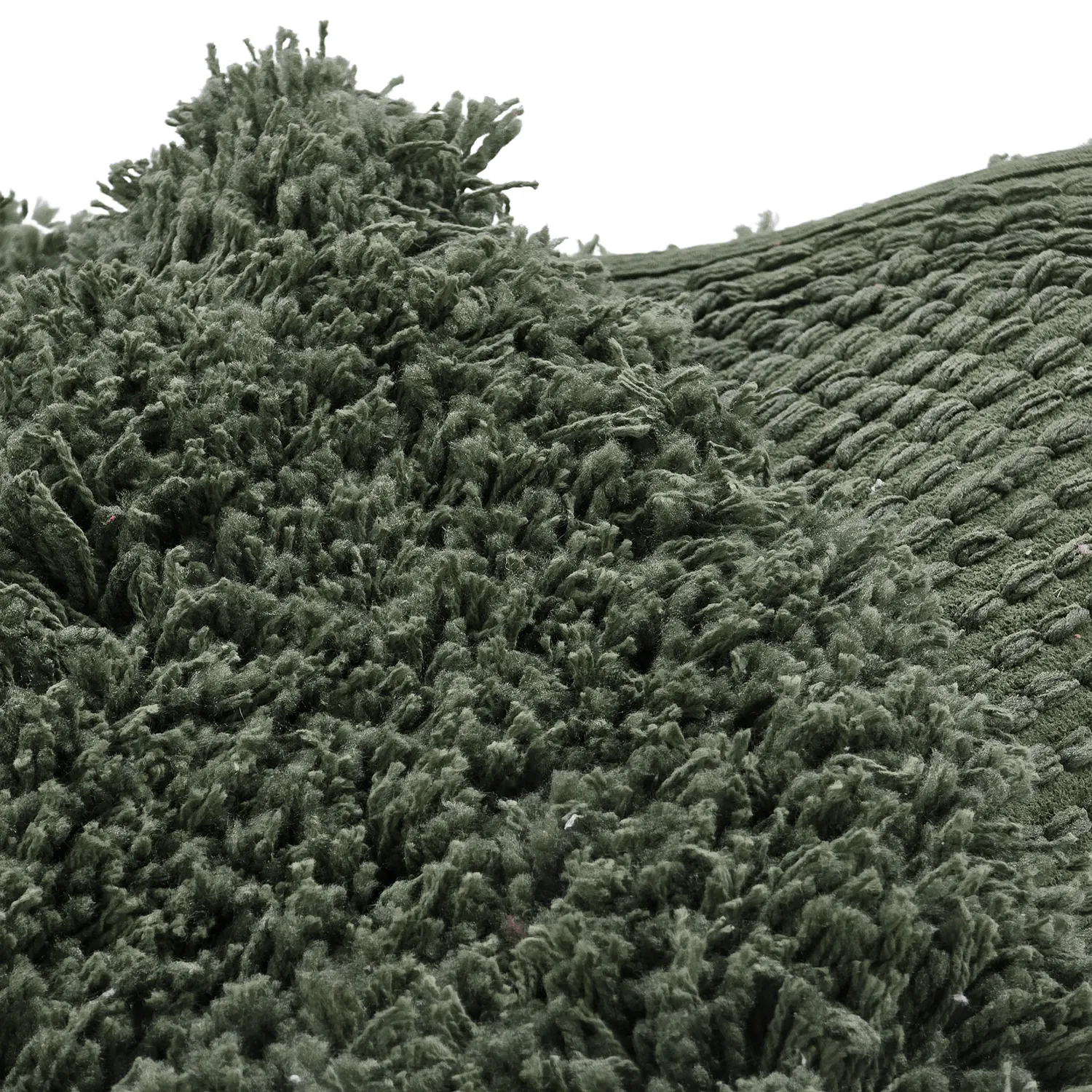 Rund matta - Combarro Solid Cotton Shaggy (grön)