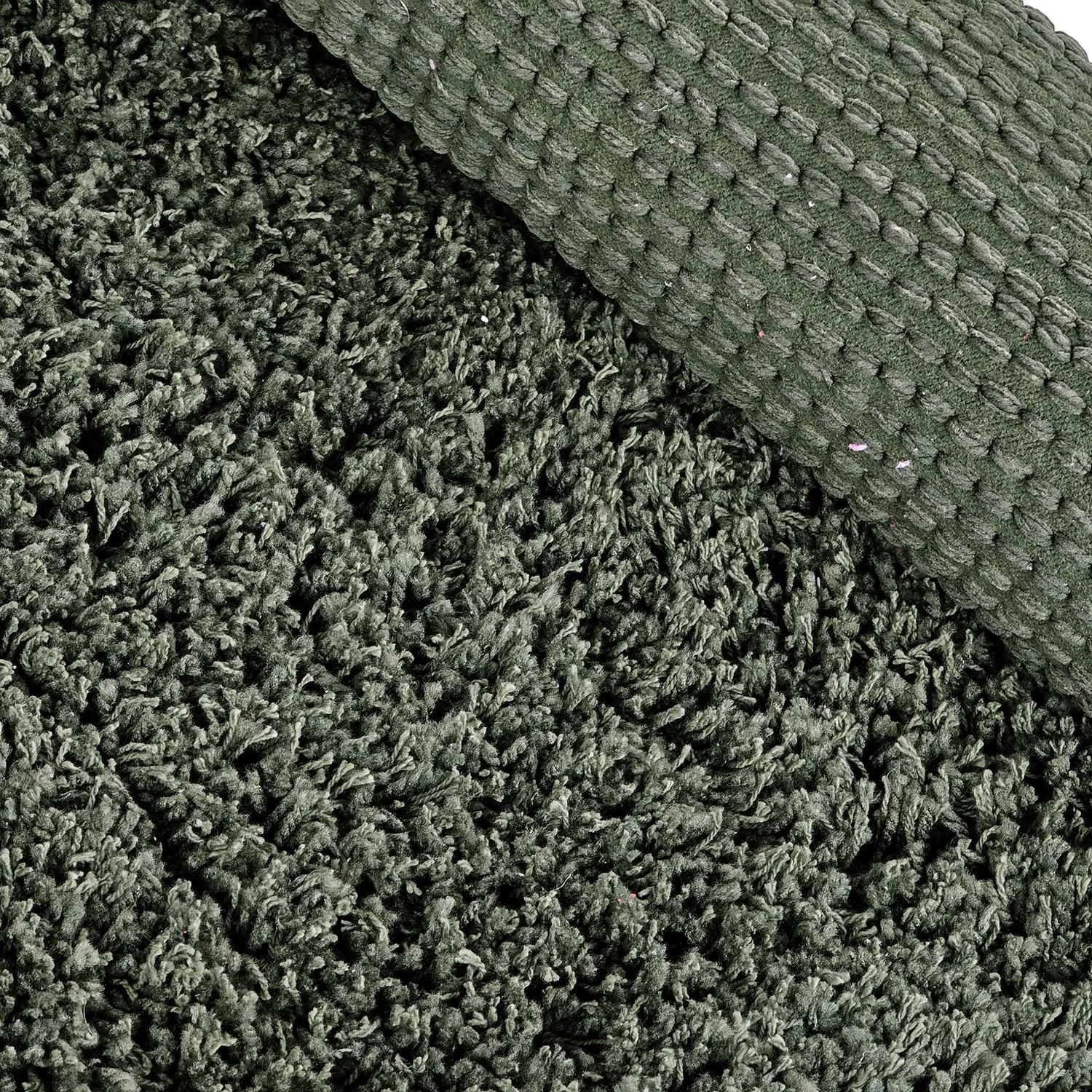 Rund matta - Combarro Solid Cotton Shaggy (grön)