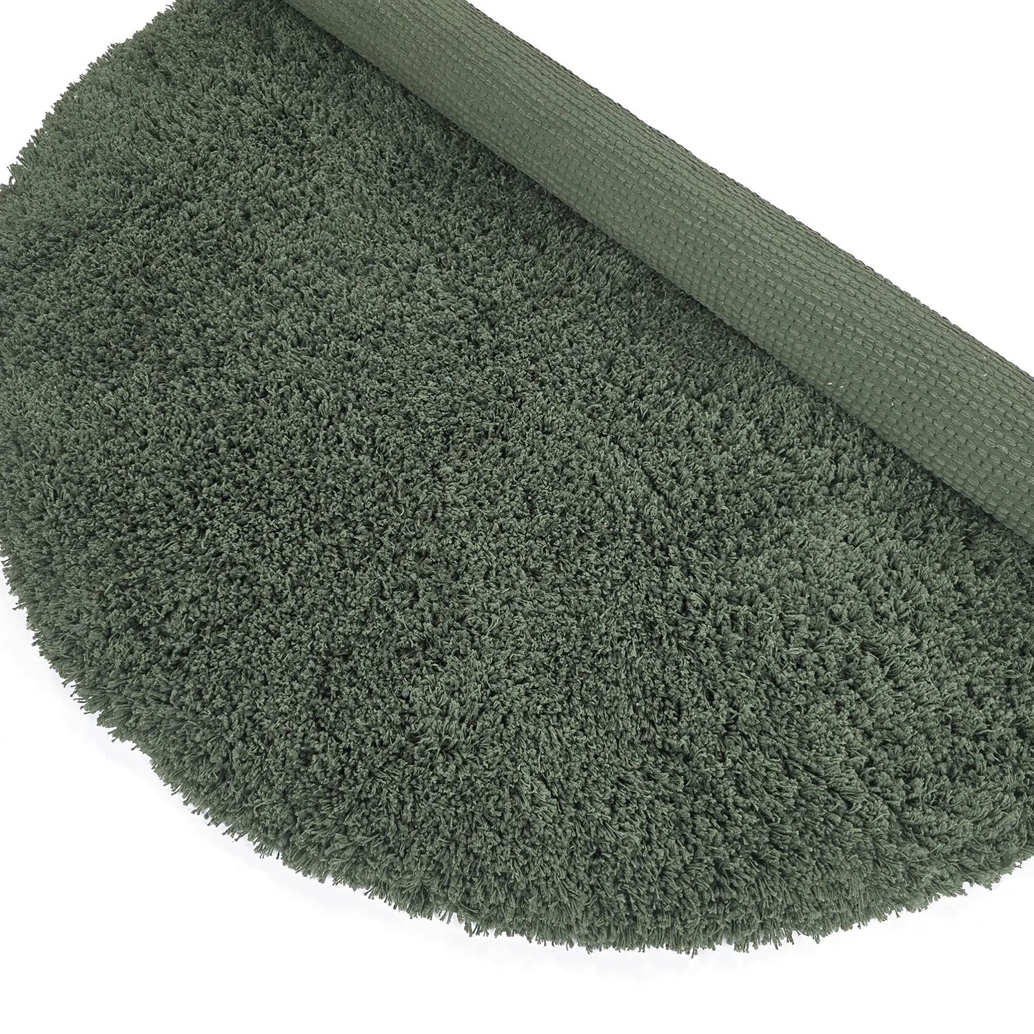Rund matta - Combarro Solid Cotton Shaggy (grön)
