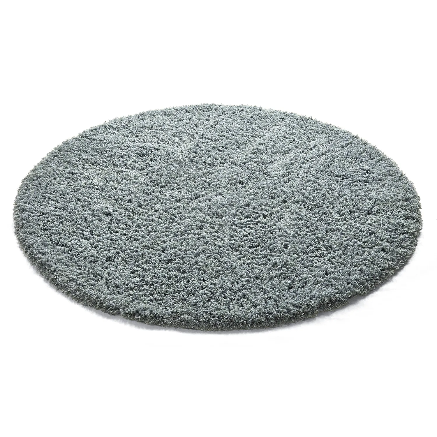 Rund matta - Combarro Solid Cotton Shaggy (ljusblå)