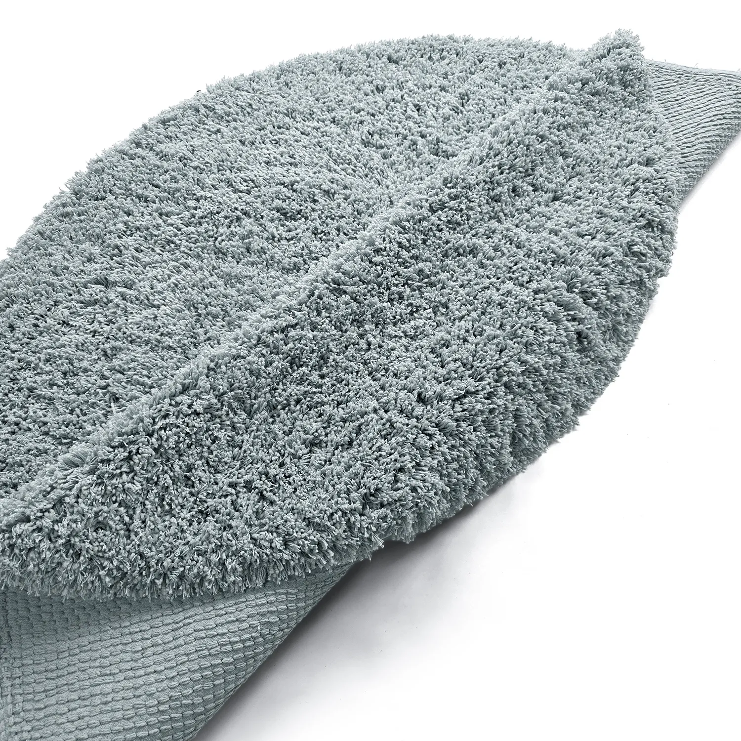 Rund matta - Combarro Solid Cotton Shaggy (ljusblå)