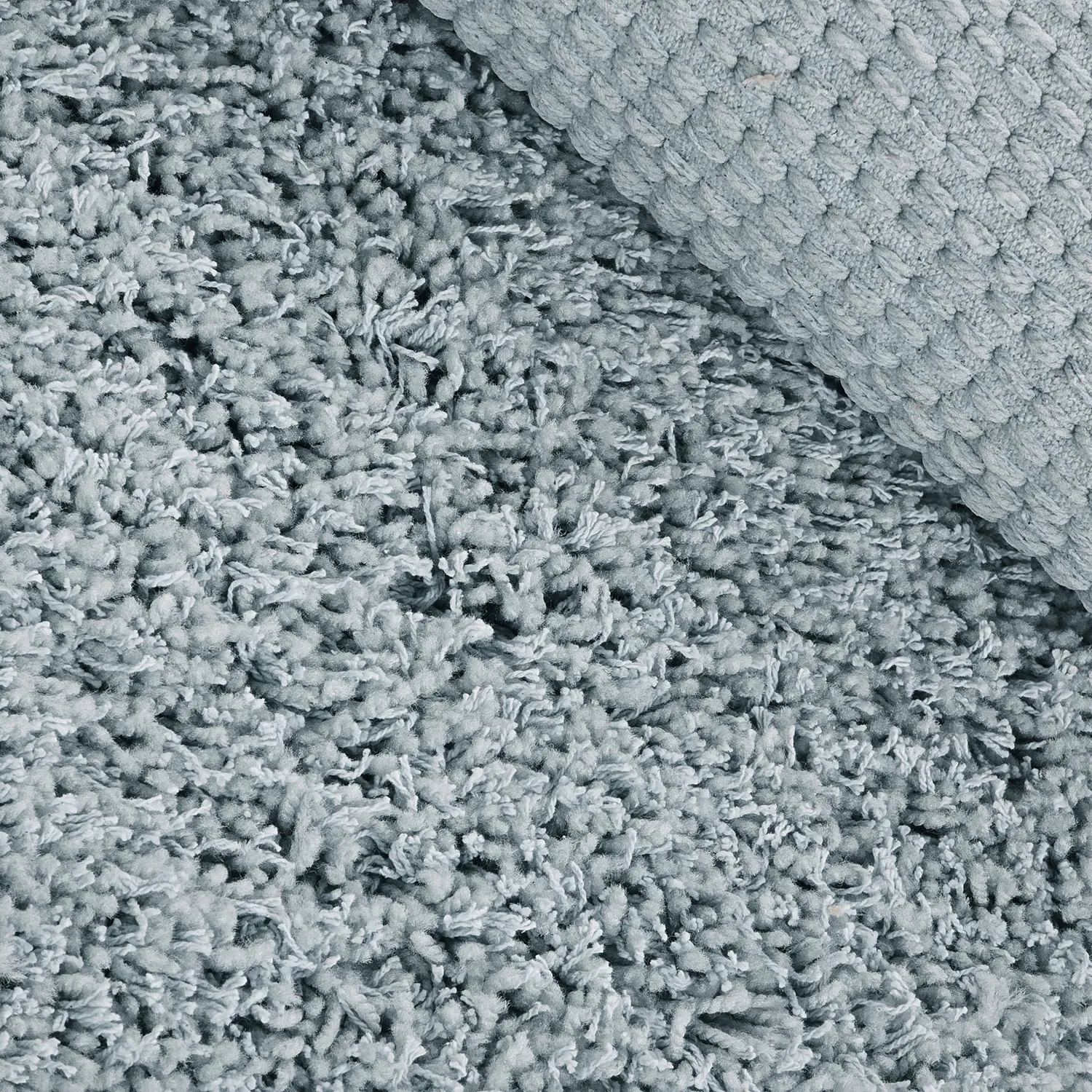 Rund matta - Combarro Solid Cotton Shaggy (ljusblå)