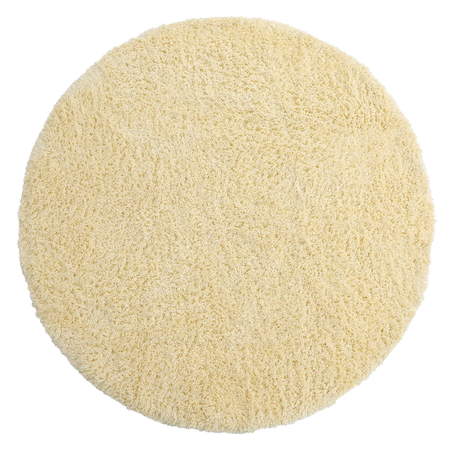 Rund matta - Combarro Solid Cotton Shaggy (ljusgul)