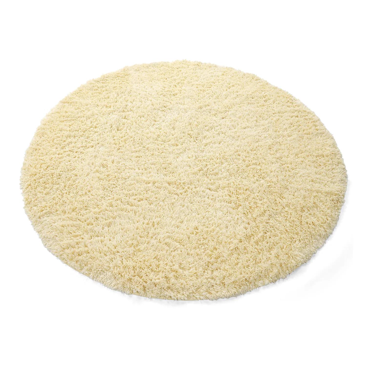 Rund matta - Combarro Solid Cotton Shaggy (ljusgul)