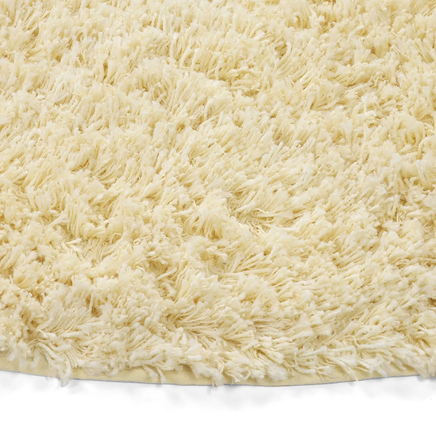 Rund matta - Combarro Solid Cotton Shaggy (ljusgul)