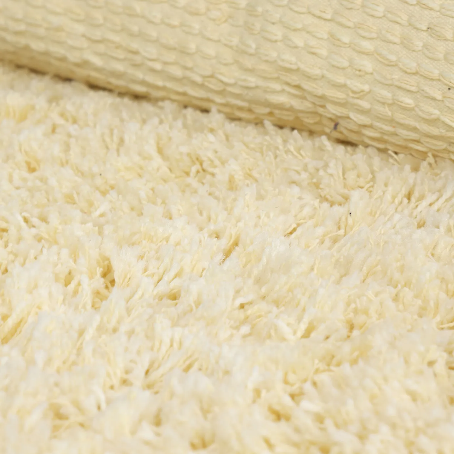 Rund matta - Combarro Solid Cotton Shaggy (ljusgul)