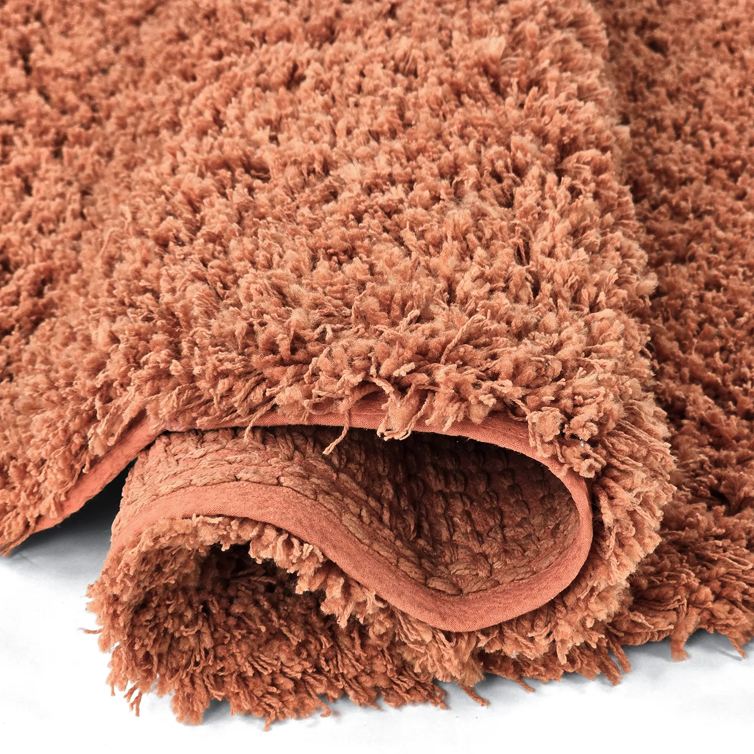 Rund matta - Combarro Solid Cotton Shaggy (ljusorange)