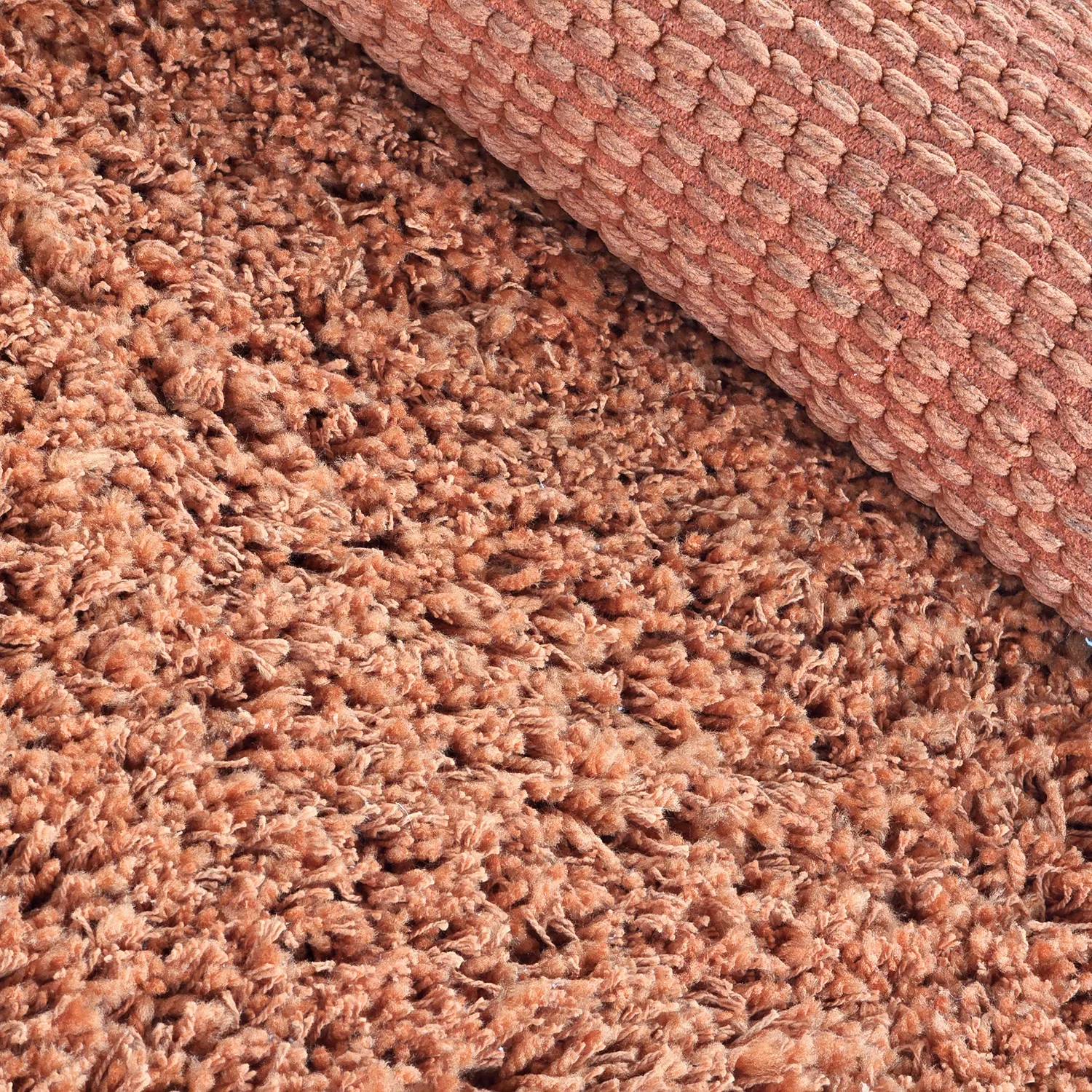 Rund matta - Combarro Solid Cotton Shaggy (ljusorange)