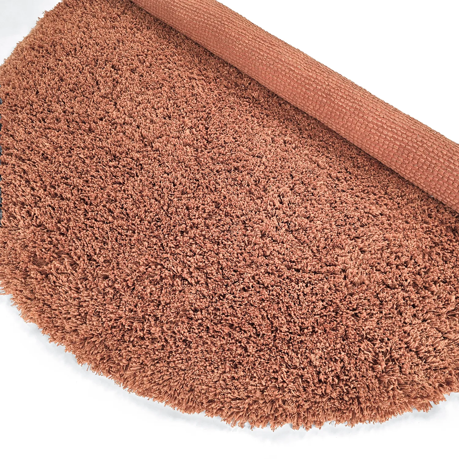 Rund matta - Combarro Solid Cotton Shaggy (ljusorange)