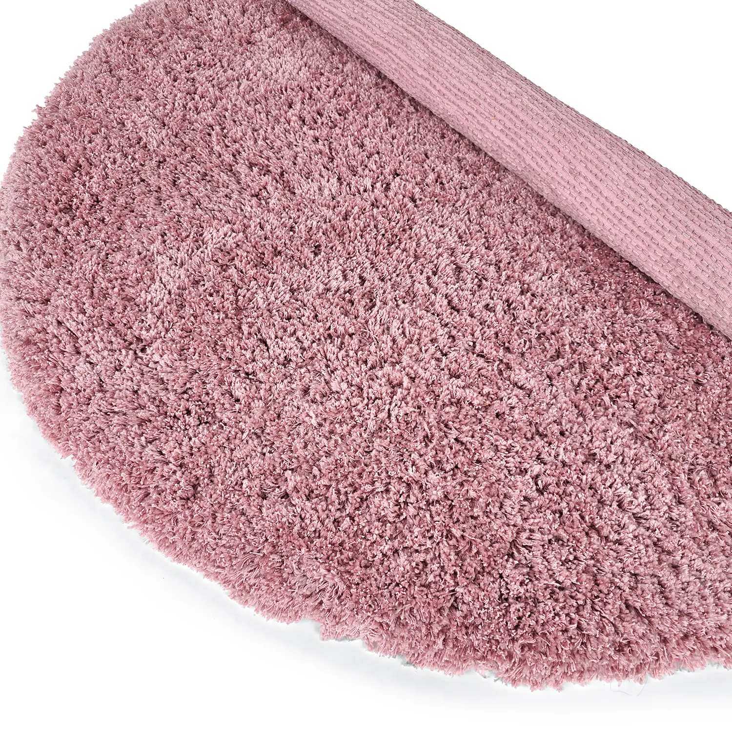 Rund matta - Combarro Solid Cotton Shaggy (ljusrosa)