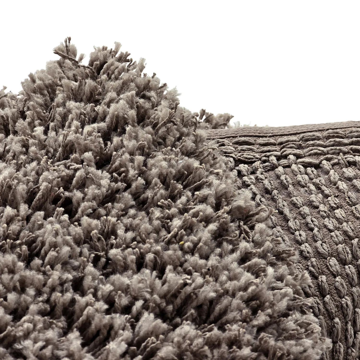 Rund matta - Combarro Solid Cotton Shaggy (taupe)