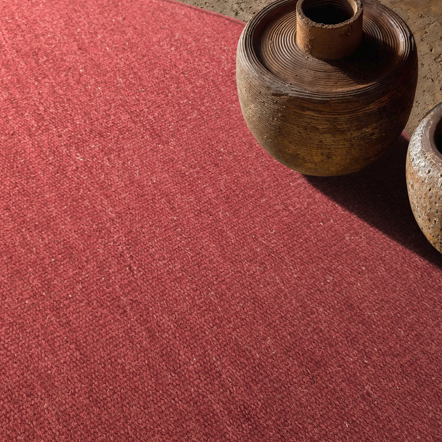 Kruhový koberec - Hamilton (tmavočervený)