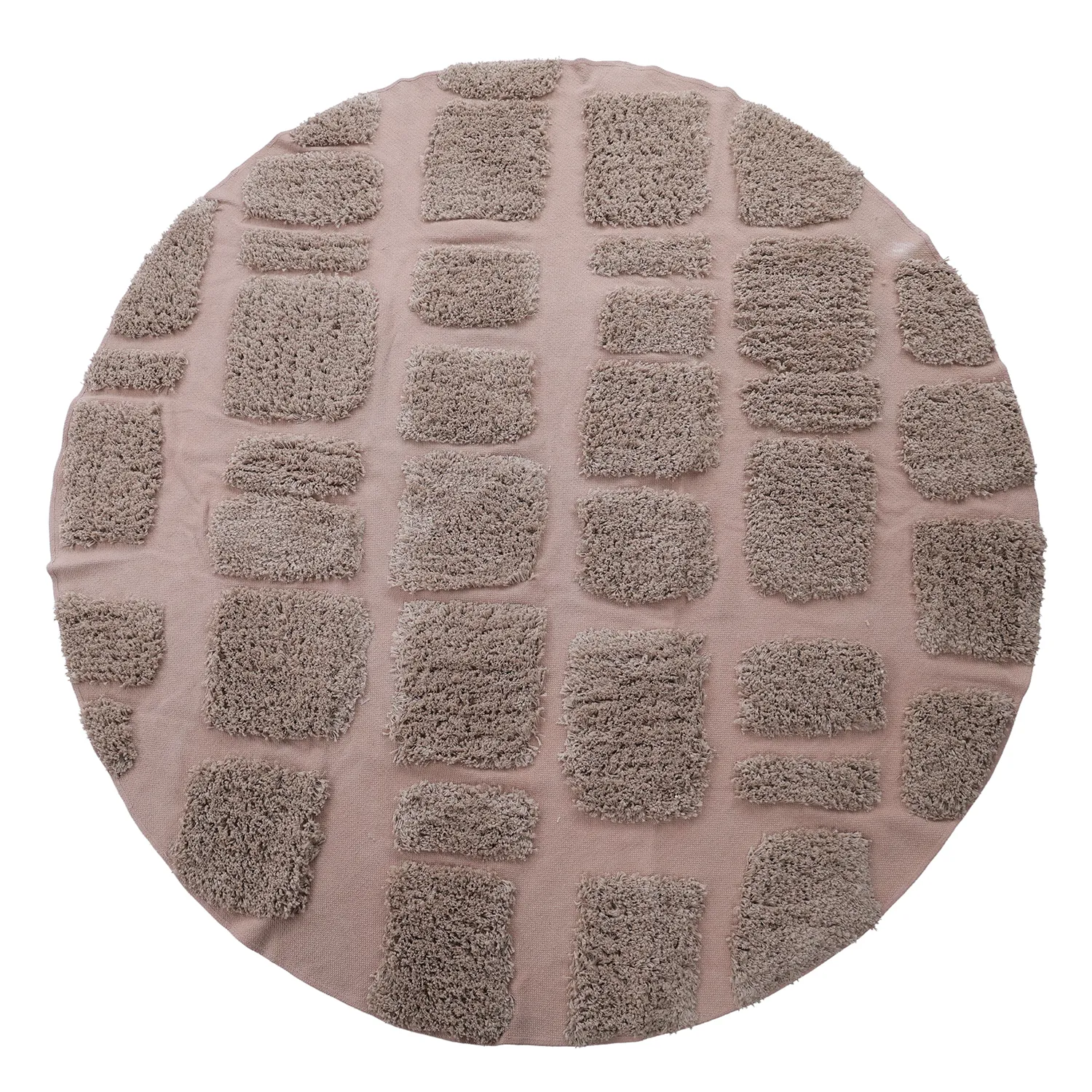 Rund matta - Otranto Natural Cotton Shaggy (taupe)