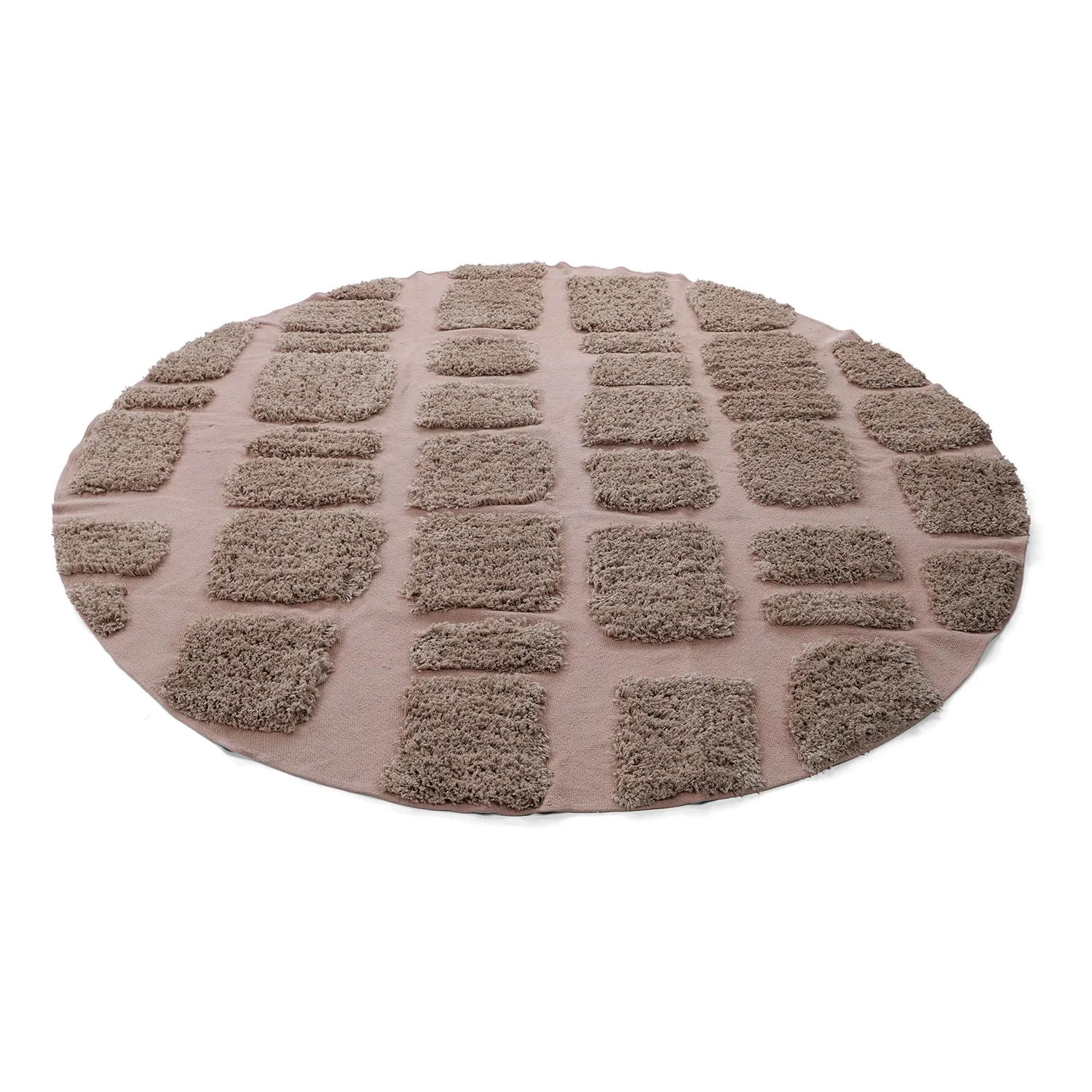 Rund matta - Otranto Natural Cotton Shaggy (taupe)