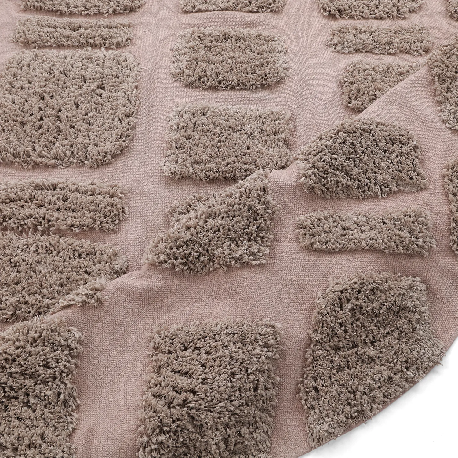 Rund matta - Otranto Natural Cotton Shaggy (taupe)