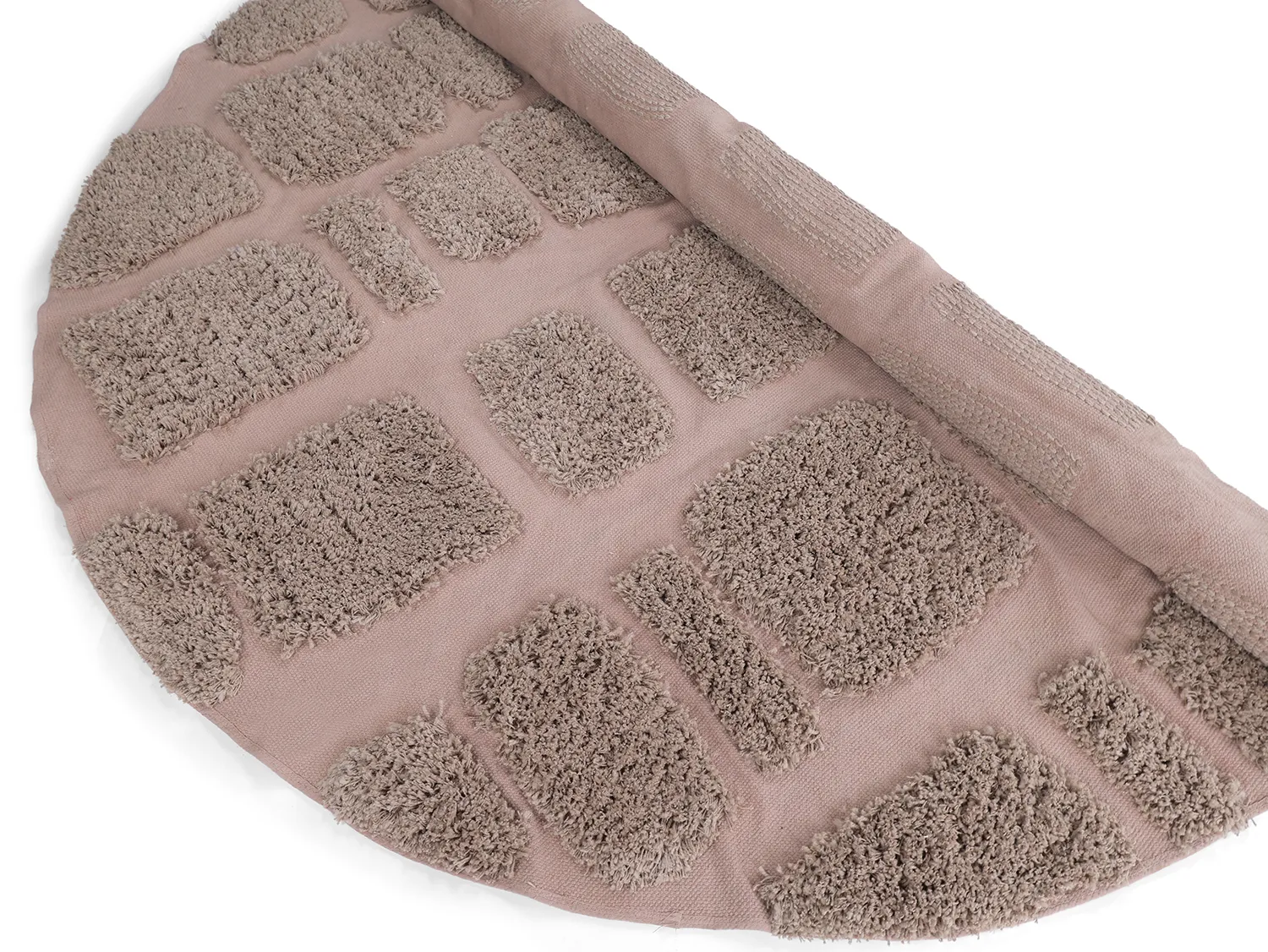 Rund matta - Otranto Natural Cotton Shaggy (taupe)