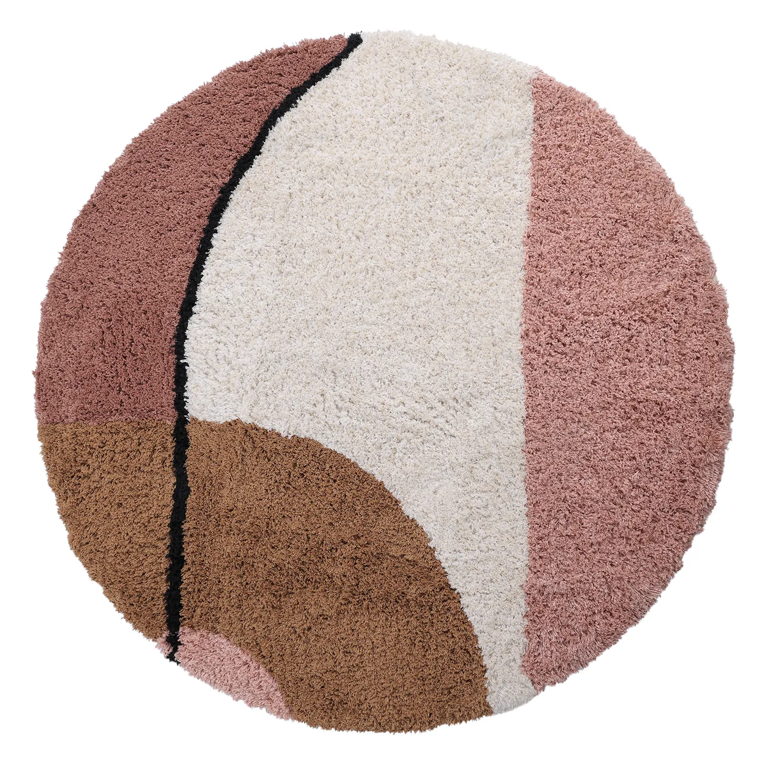 Rund matta - Perast Natural Cotton Shaggy (multi)