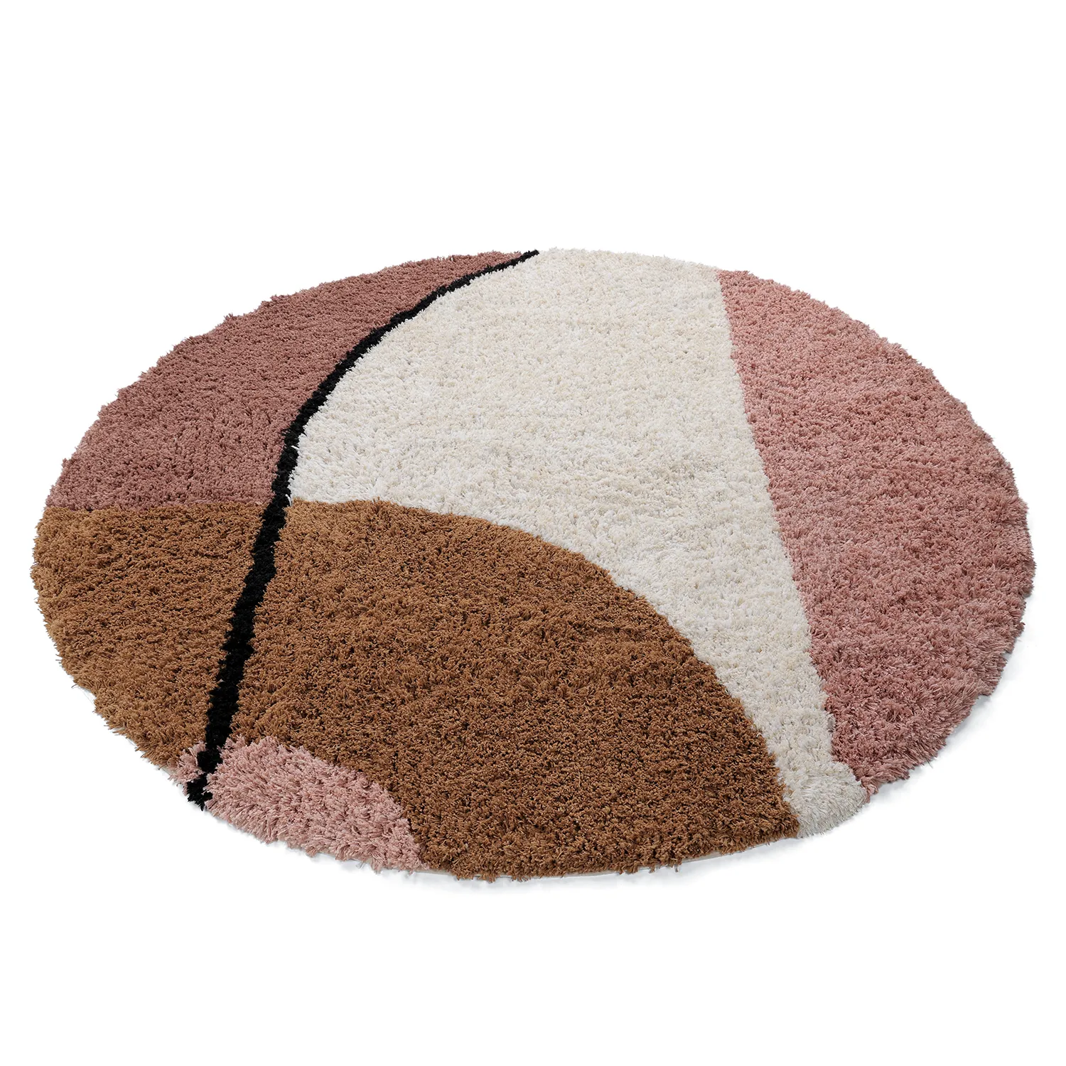 Rund matta - Perast Natural Cotton Shaggy (multi)