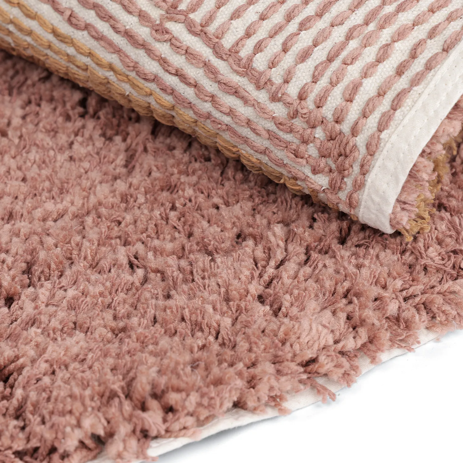 Rund matta - Perast Natural Cotton Shaggy (multi)