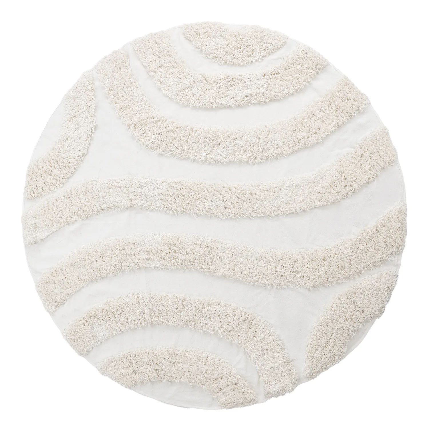 Rund matta - Sivota Natural Cotton Shaggy (offwhite)