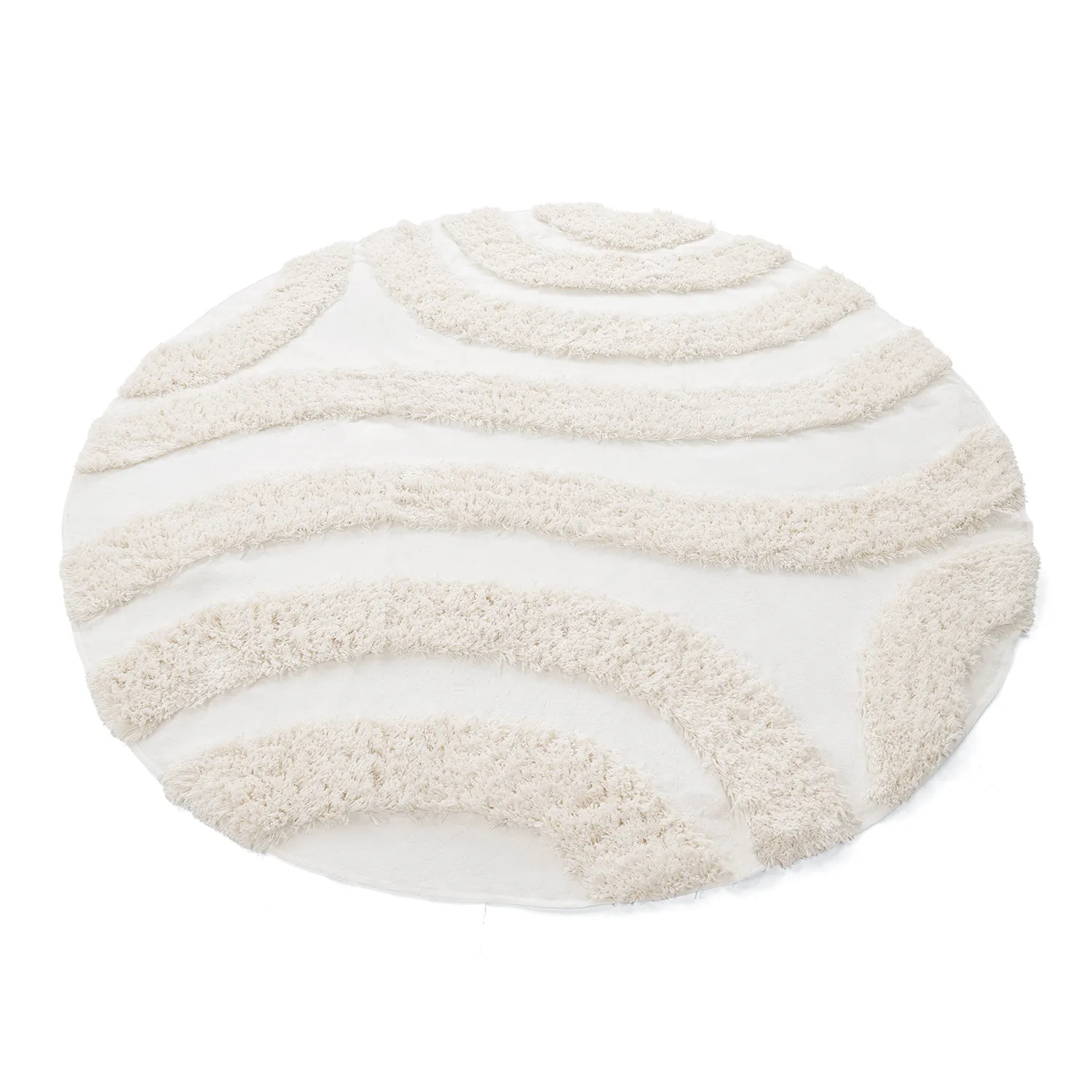 Rund matta - Sivota Natural Cotton Shaggy (offwhite)