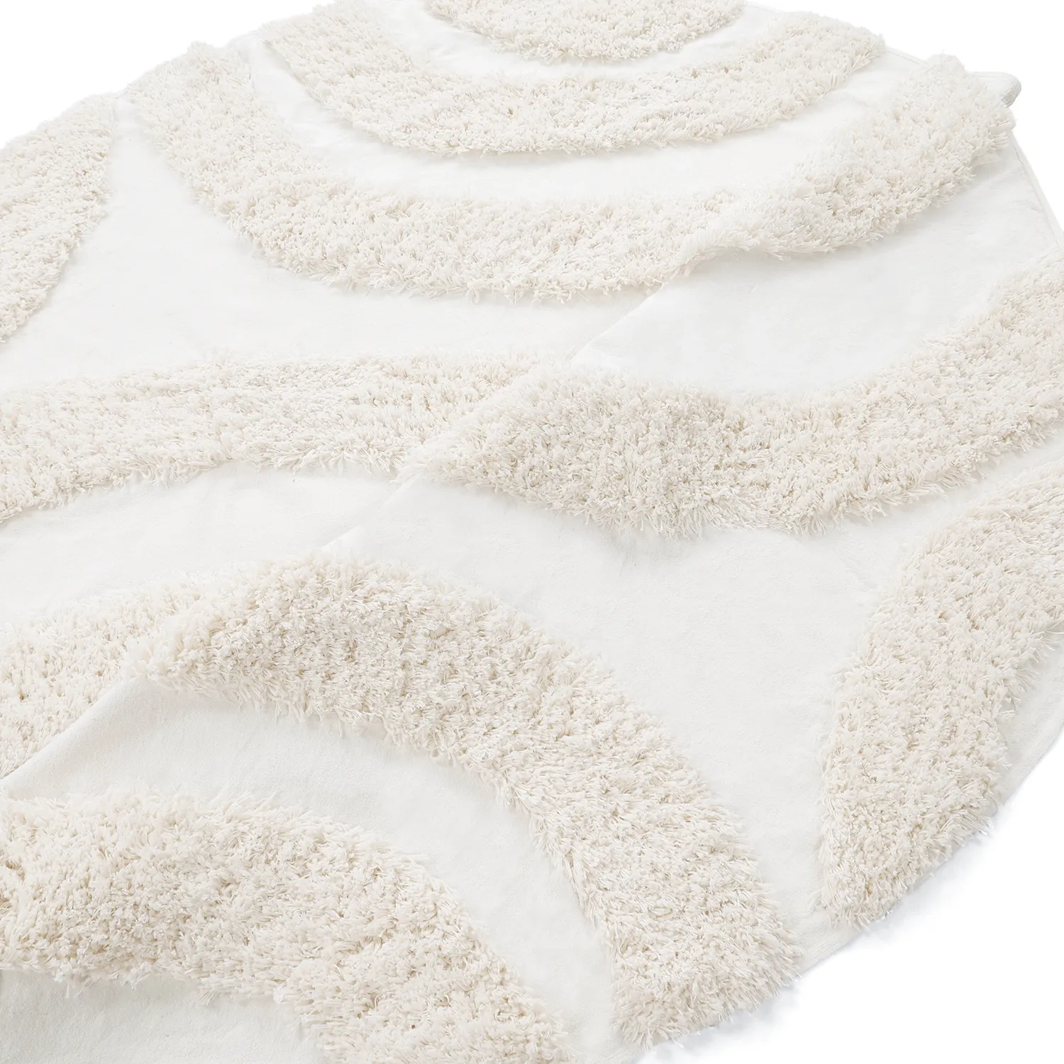 Rund matta - Sivota Natural Cotton Shaggy (offwhite)