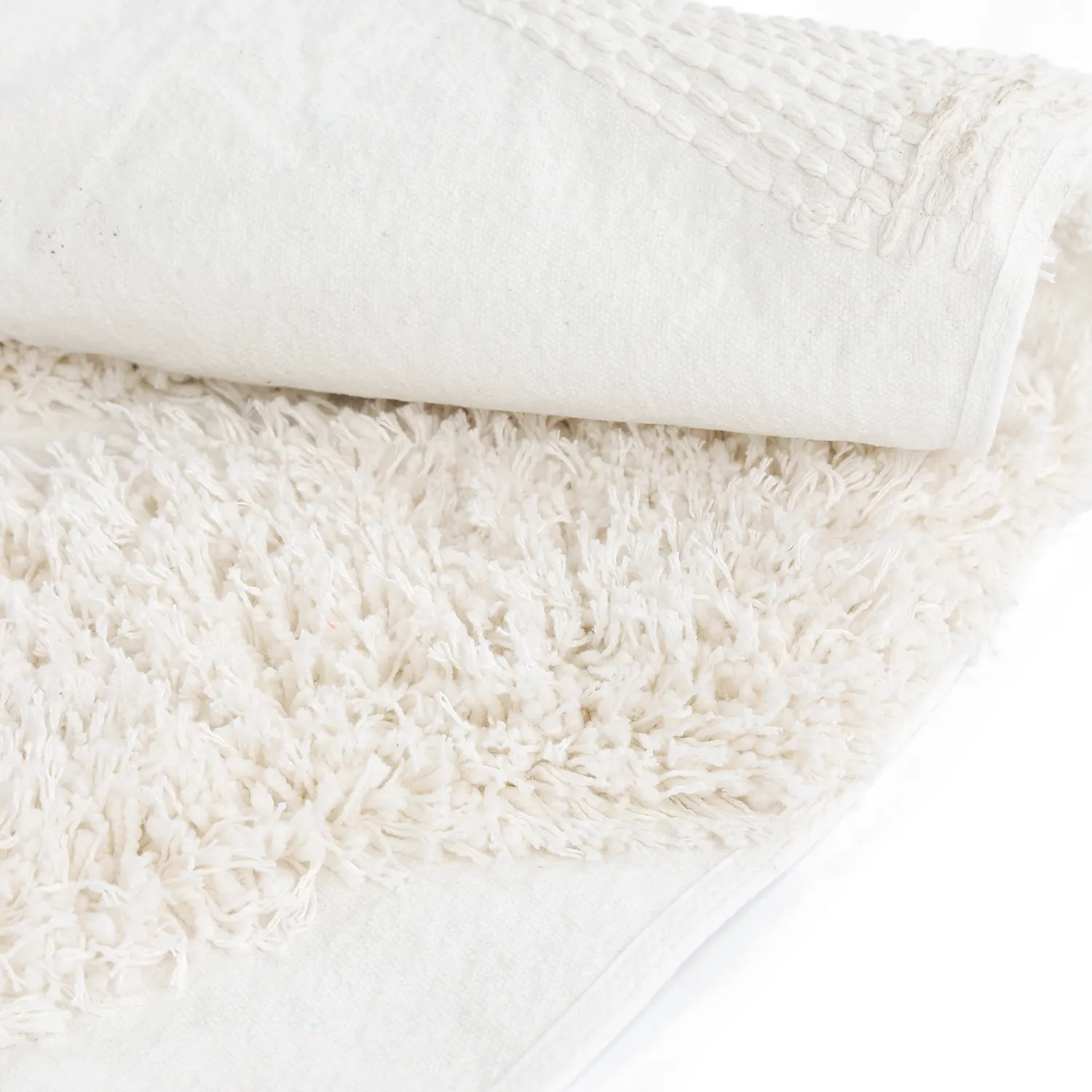 Rund matta - Sivota Natural Cotton Shaggy (offwhite)