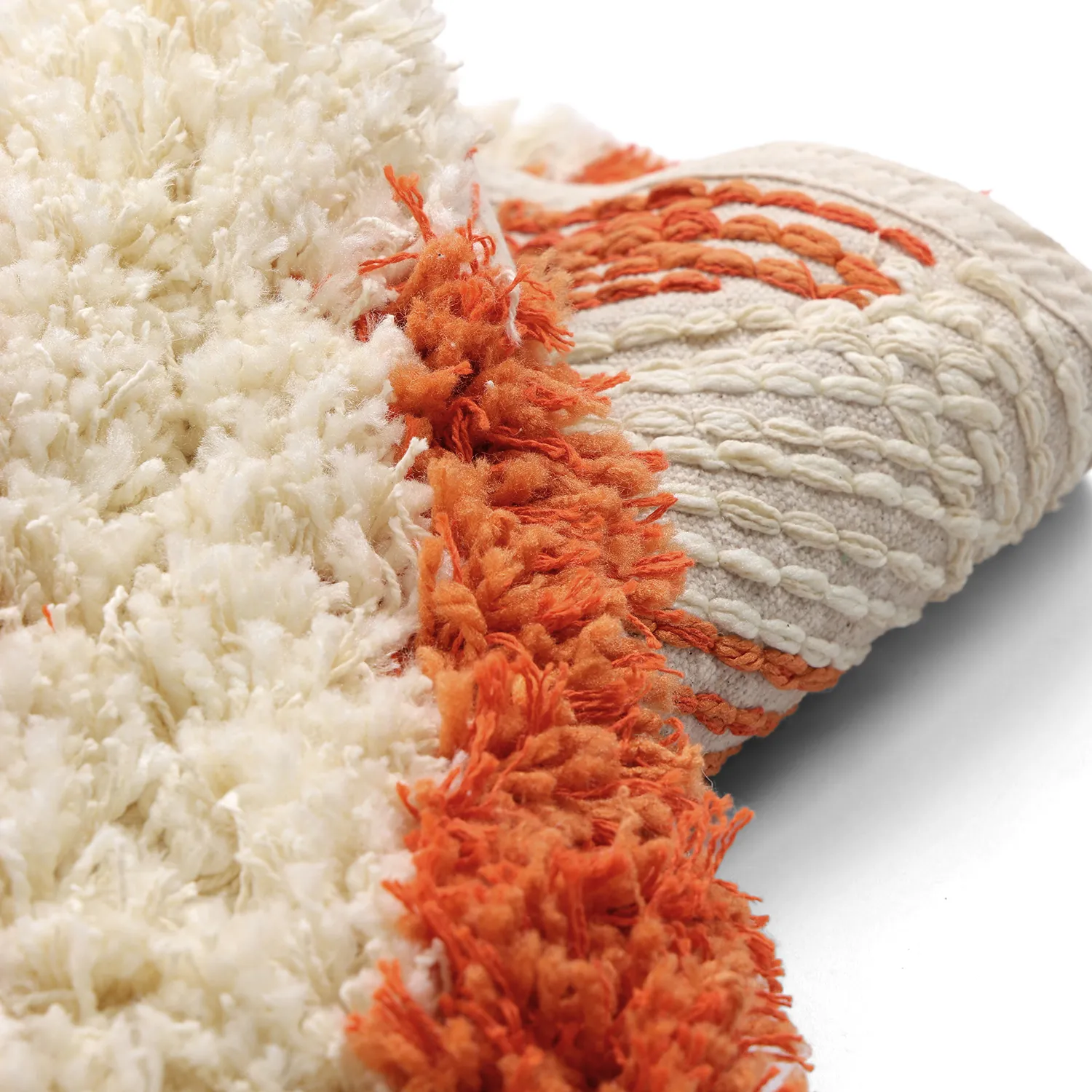 Rund matta - Thira Stripe Cotton Shaggy (ljusgul/ljusorange)
