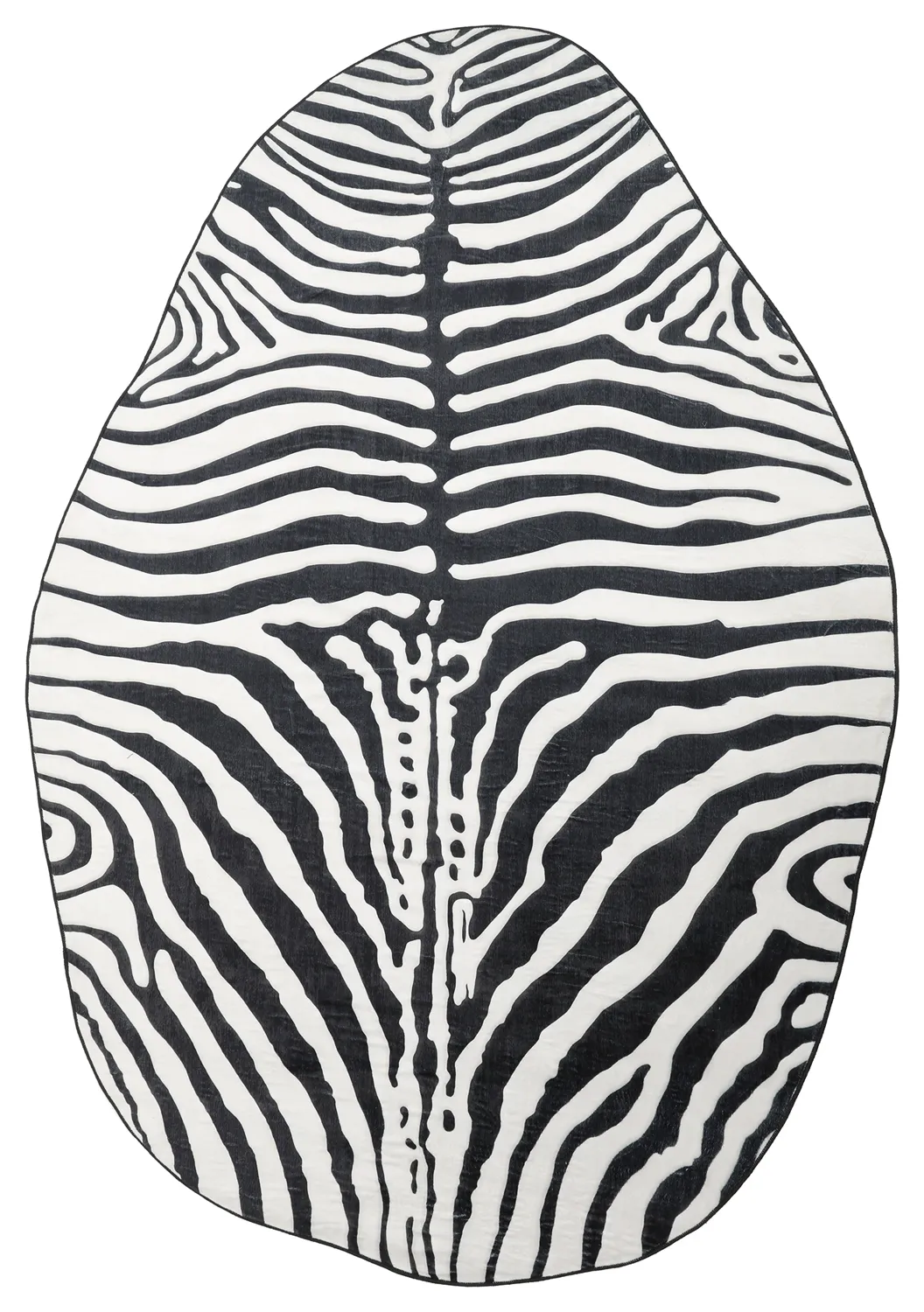 Okrúhly zvlnený koberec Wilton - Zebra (čierna/biela)