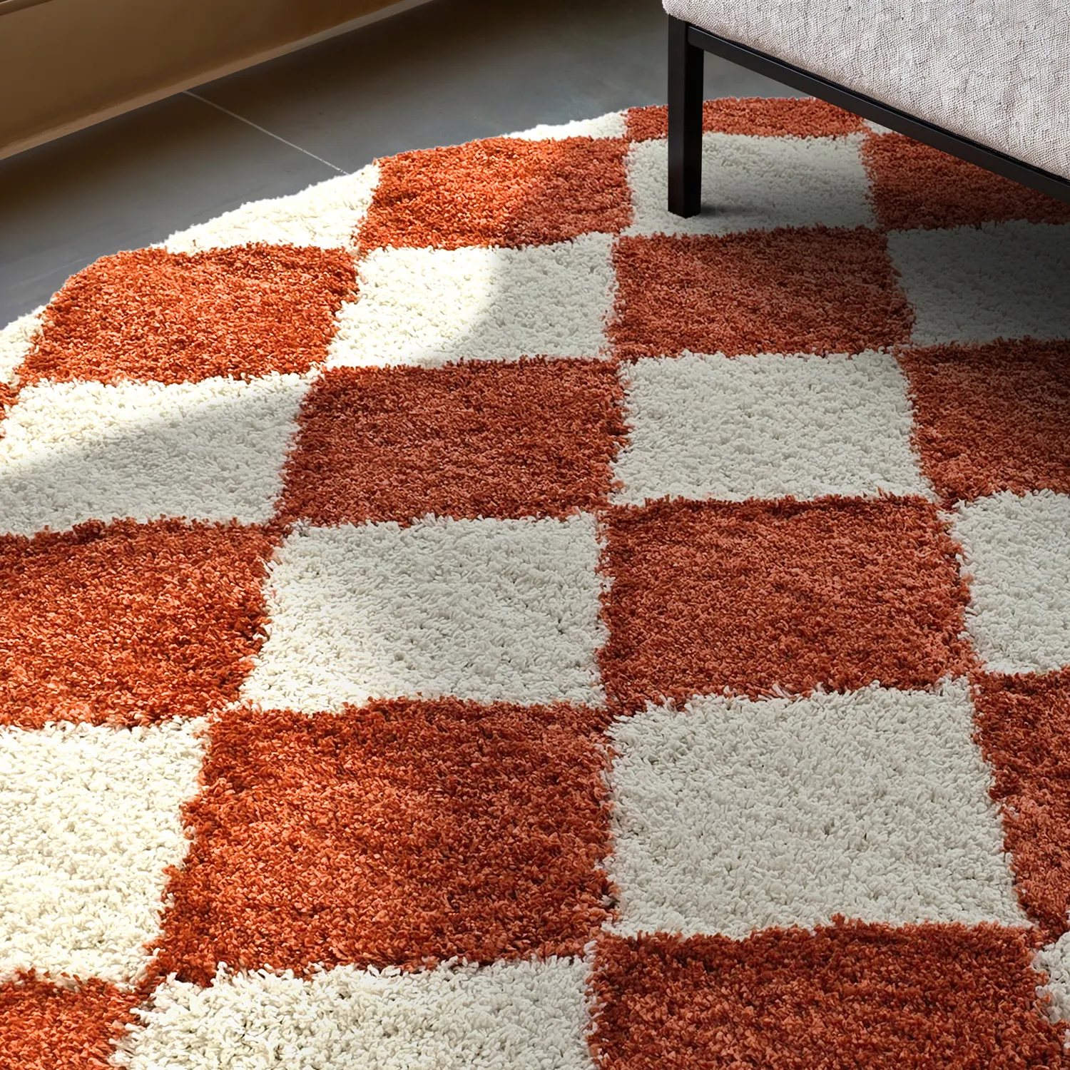 Koberce okrúhle - Albi (biela/oranžová)