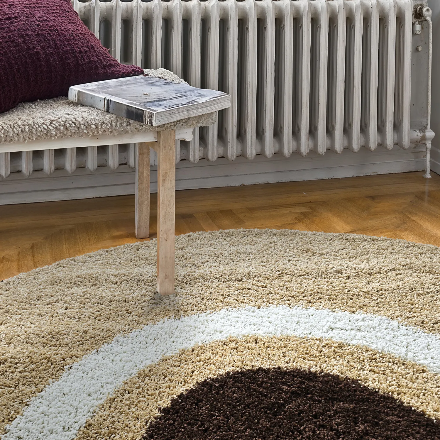 Kruhové koberce - Alsace (béžová/biela/hnedá)