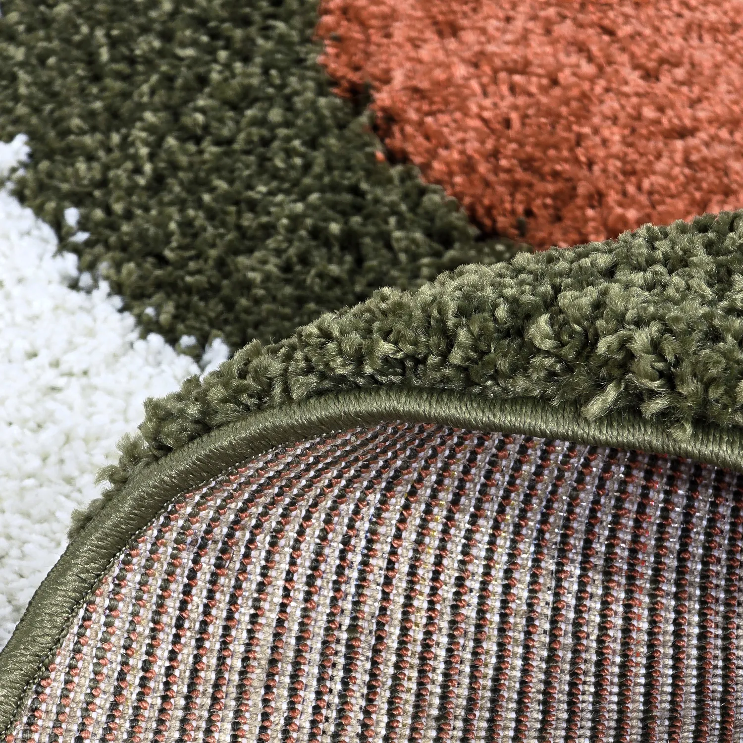 Koberce okrúhle - Alsace (zelená/biela/oranžová)