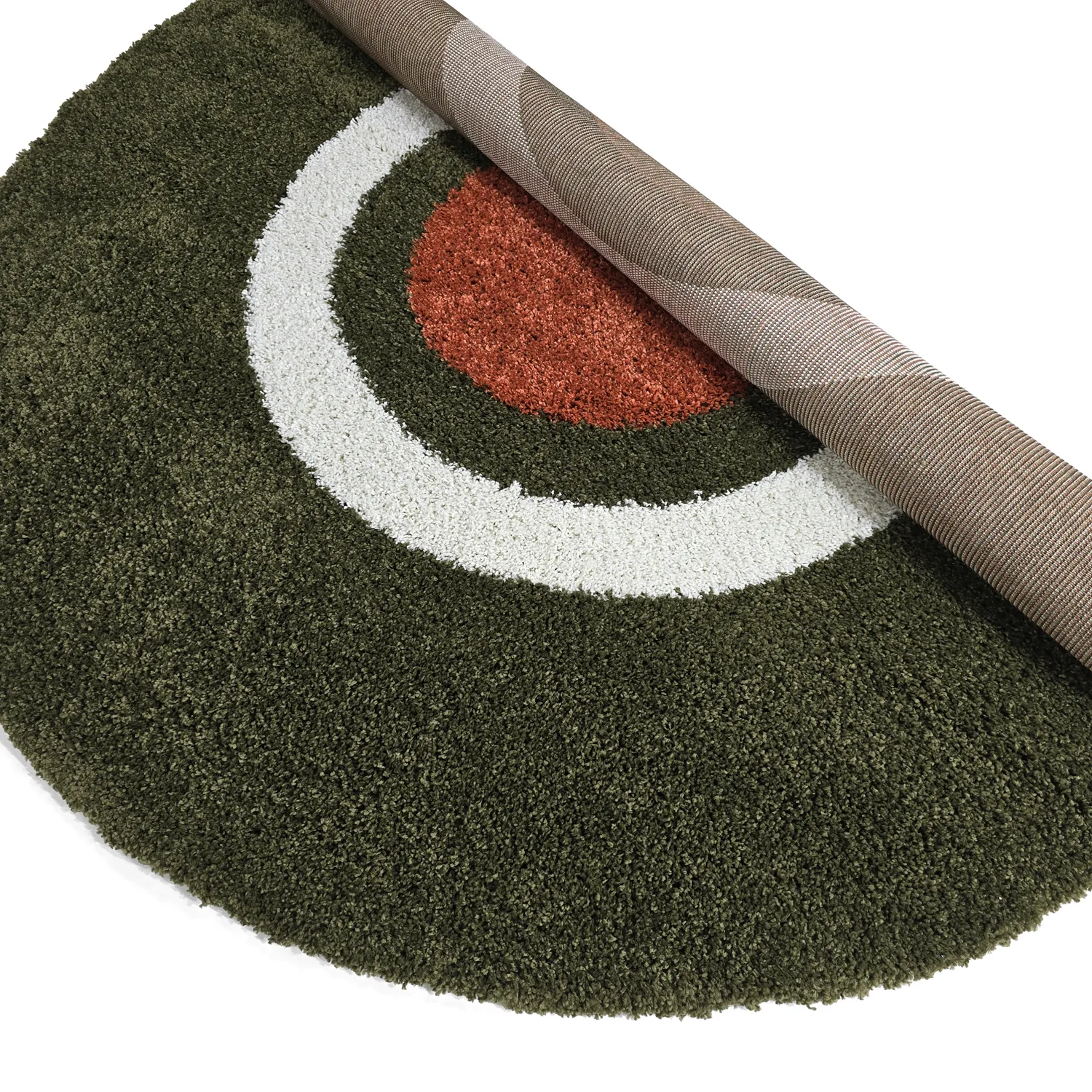 Koberce okrúhle - Alsace (zelená/biela/oranžová)