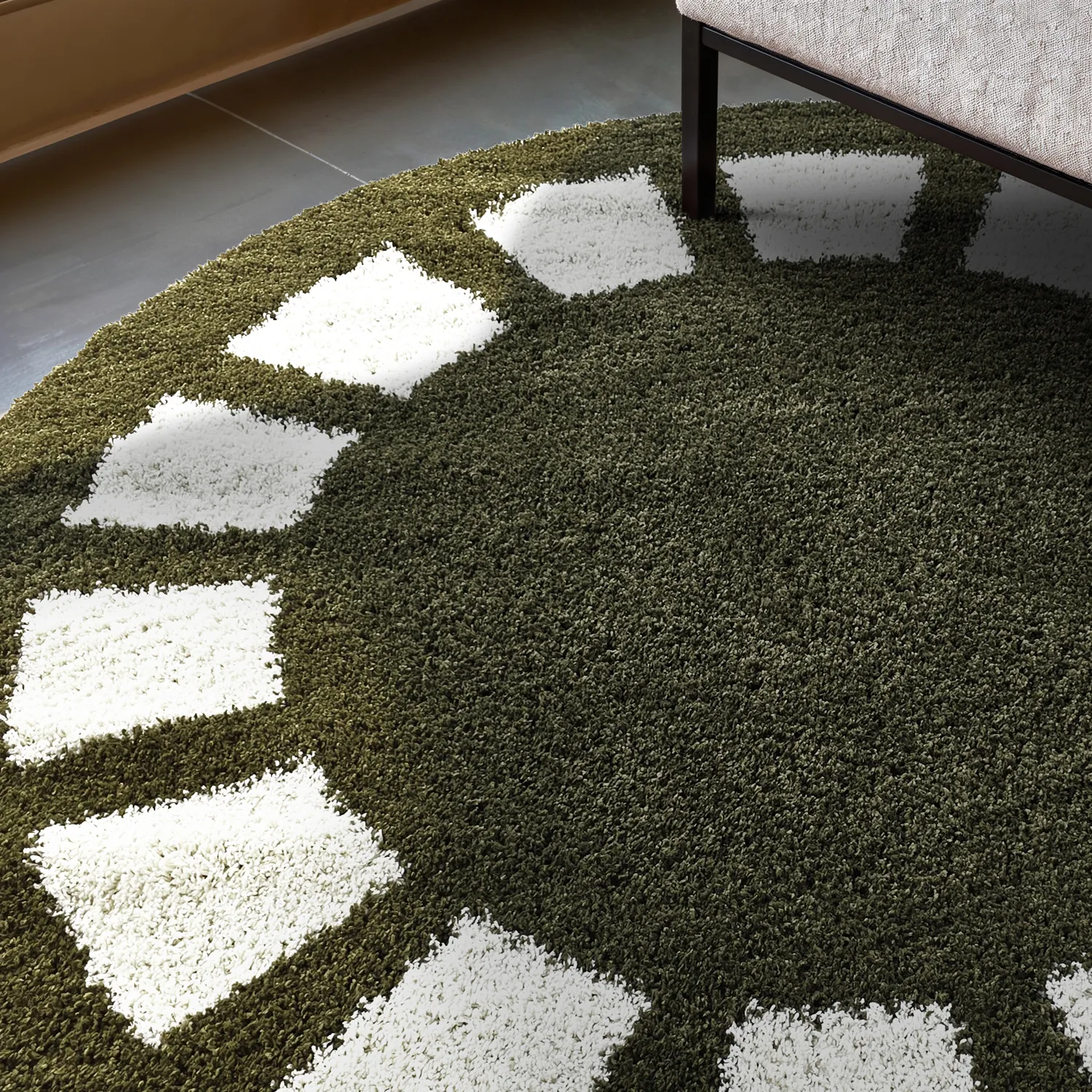 Kruhové koberce - Asilah (zelená/biela)